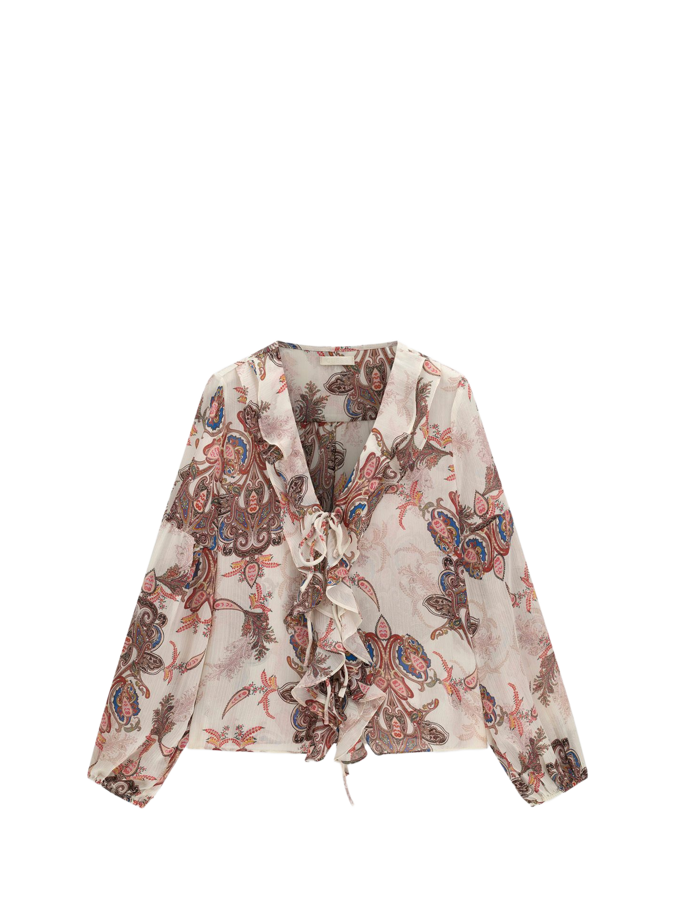 Straight V-neck printed shirt GUESS Multicolour