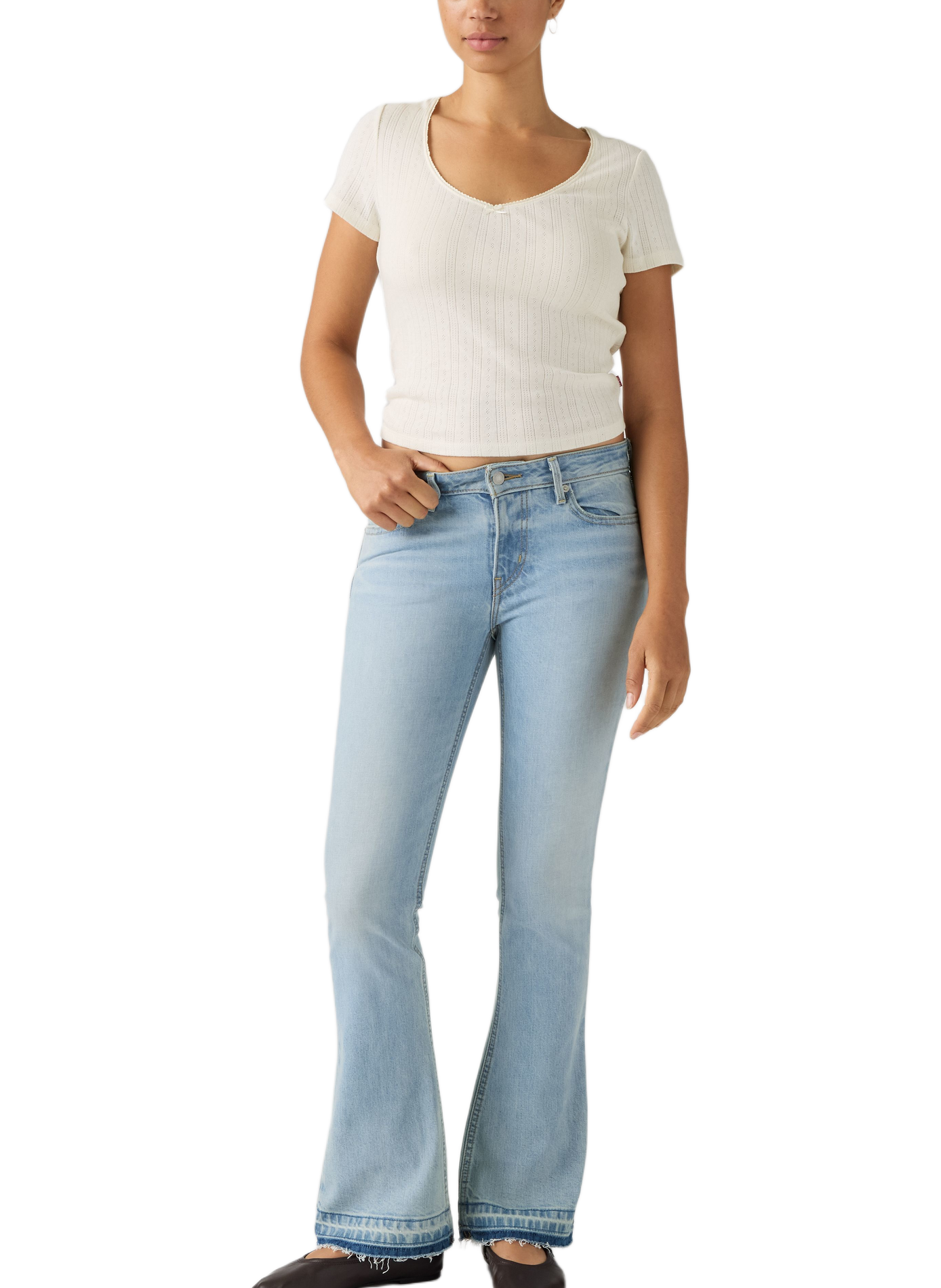 Lage Slim Boot jeans van gemengd katoen LEVI'S Blauw