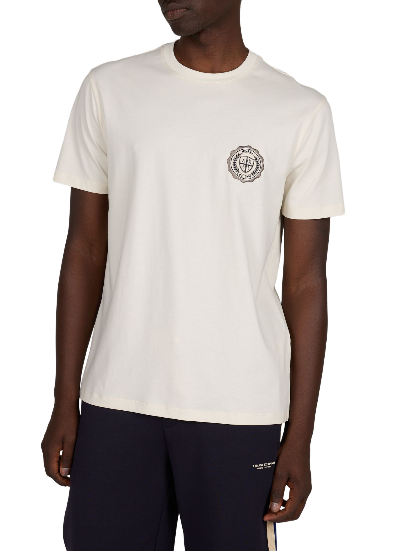 Round-neck cotton T-shirt ARMANI EXCHANGE White