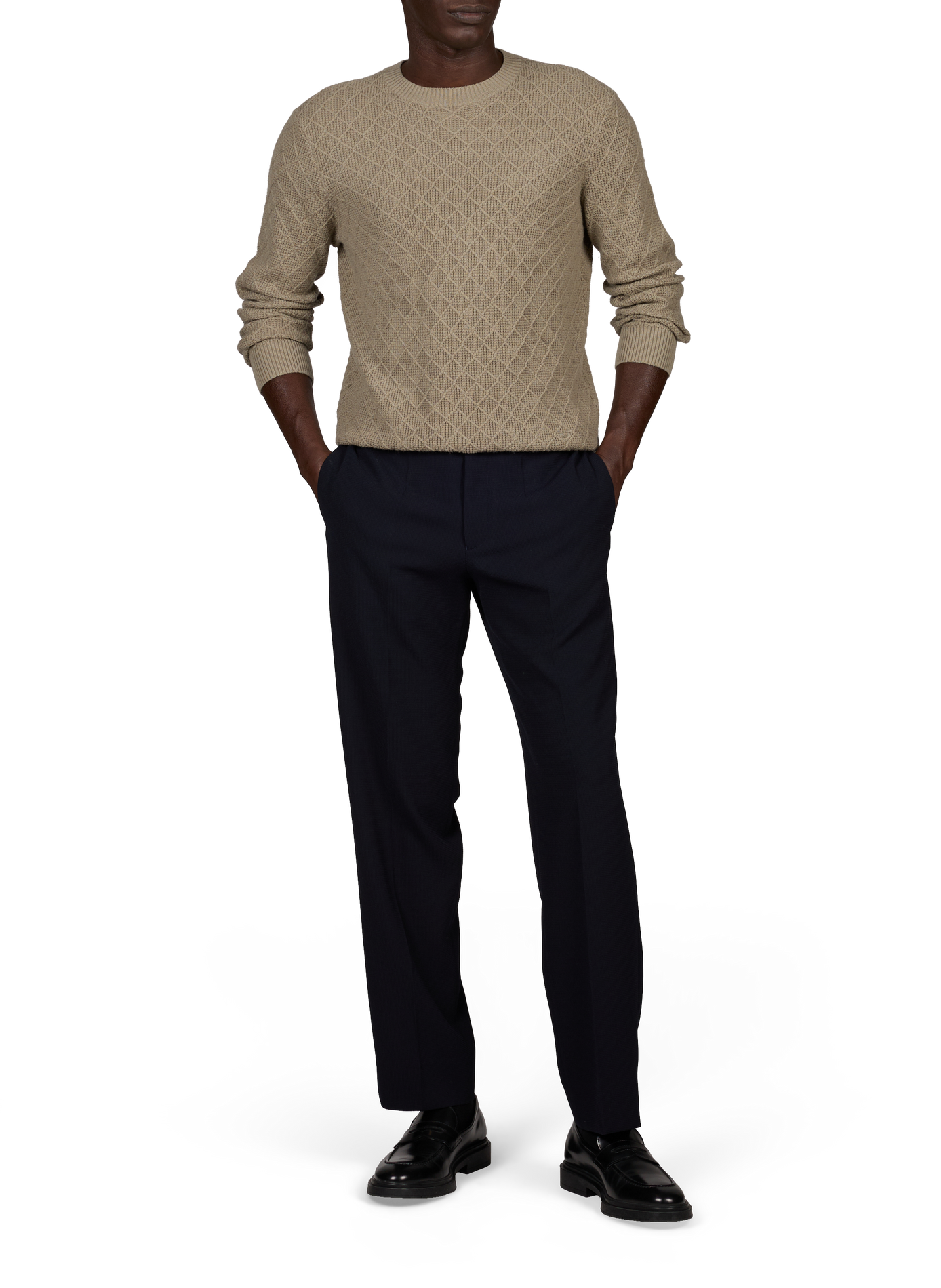 Oversized wool and cashmere jumper EMPORIO ARMANI Beige