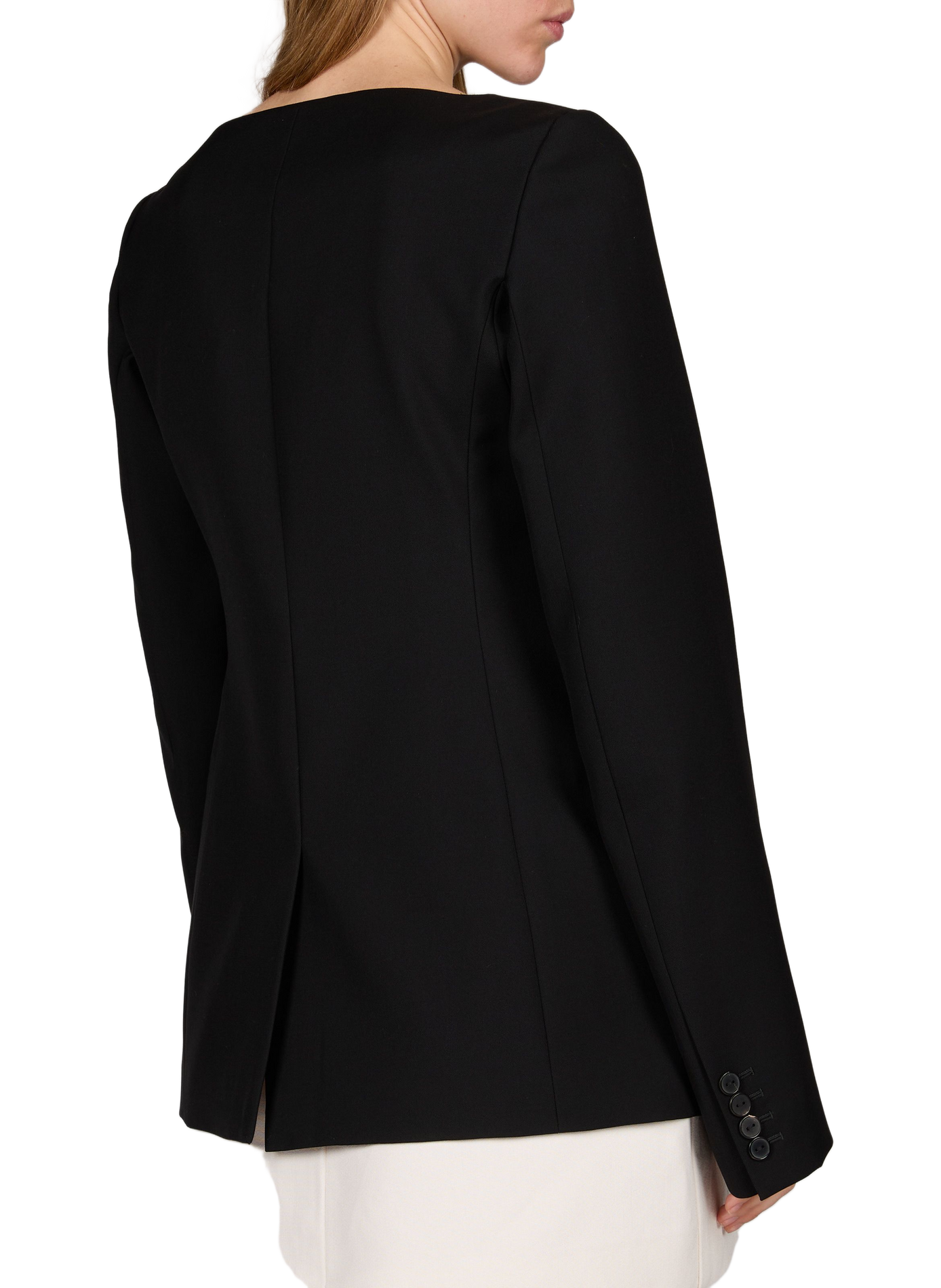 Getailleerde jas met vierkante halslijn van wol CALVIN KLEIN COLLECTION Zwart