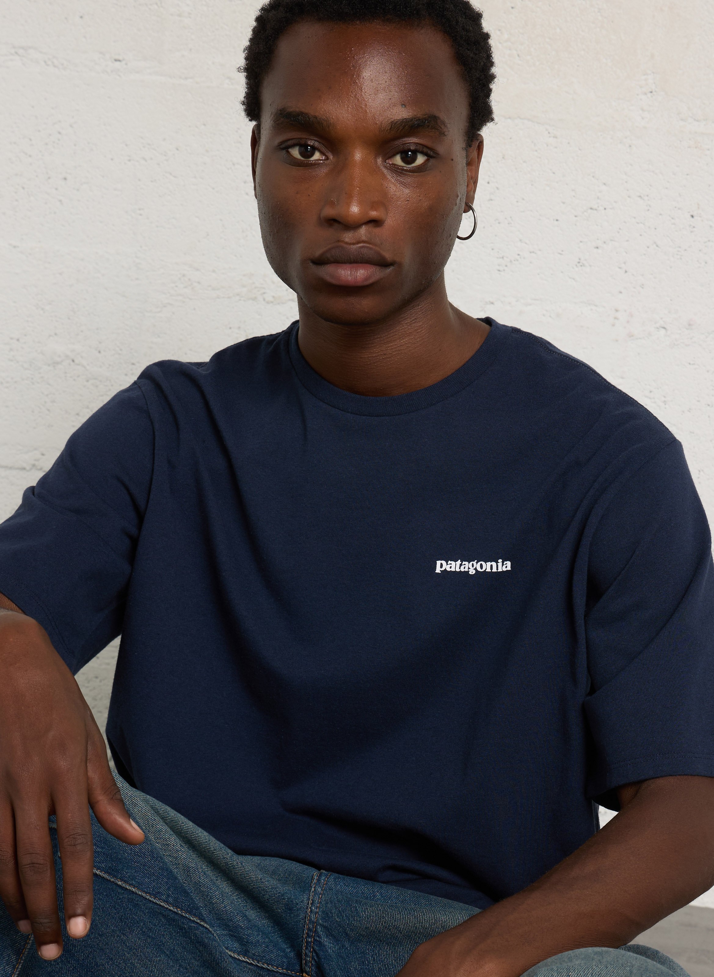 T-shirt met ronde hals, regular-fit, bedrukt op een mix van katoen PATAGONIA Blauw