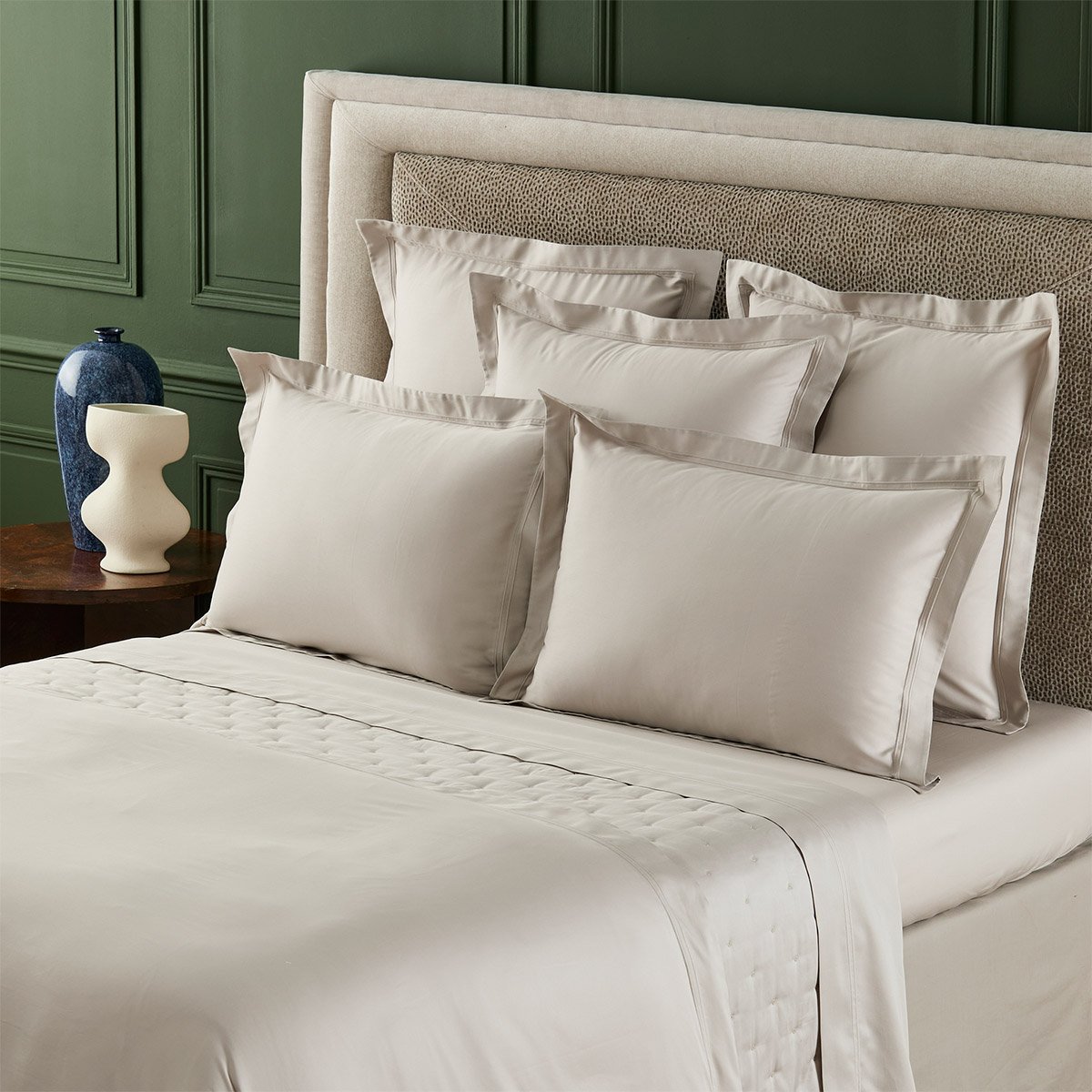 Drap plat en satin, triomphe YVES DELORME Gris