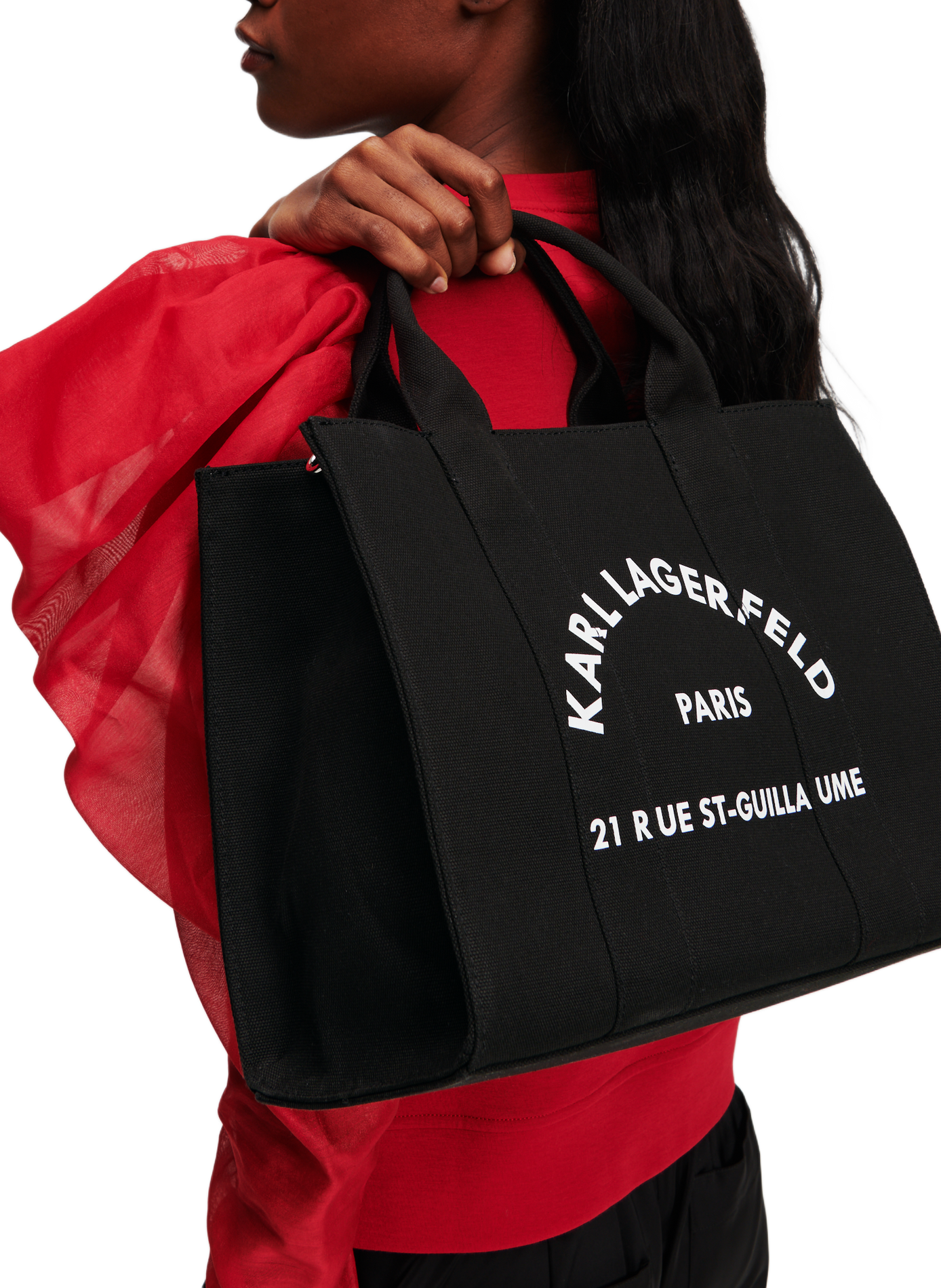 Cotton tote bag KARL LAGERFELD Black