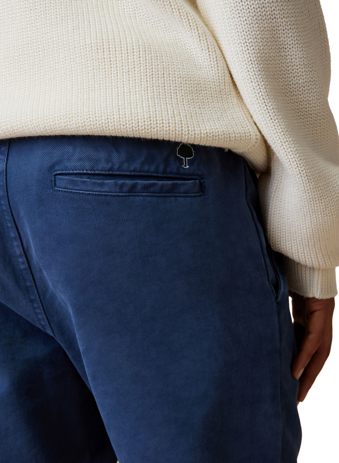 Pantalon chino à taille élastiquée en coton FAGUO Bleu