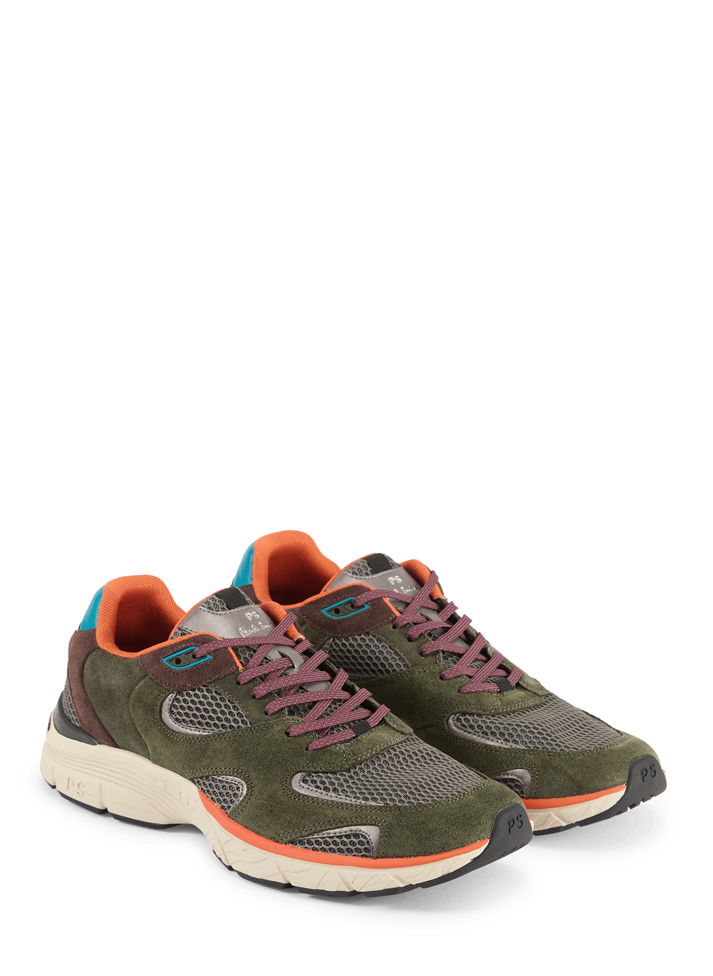 Mixed leather sneakers PAUL SMITH Khaki