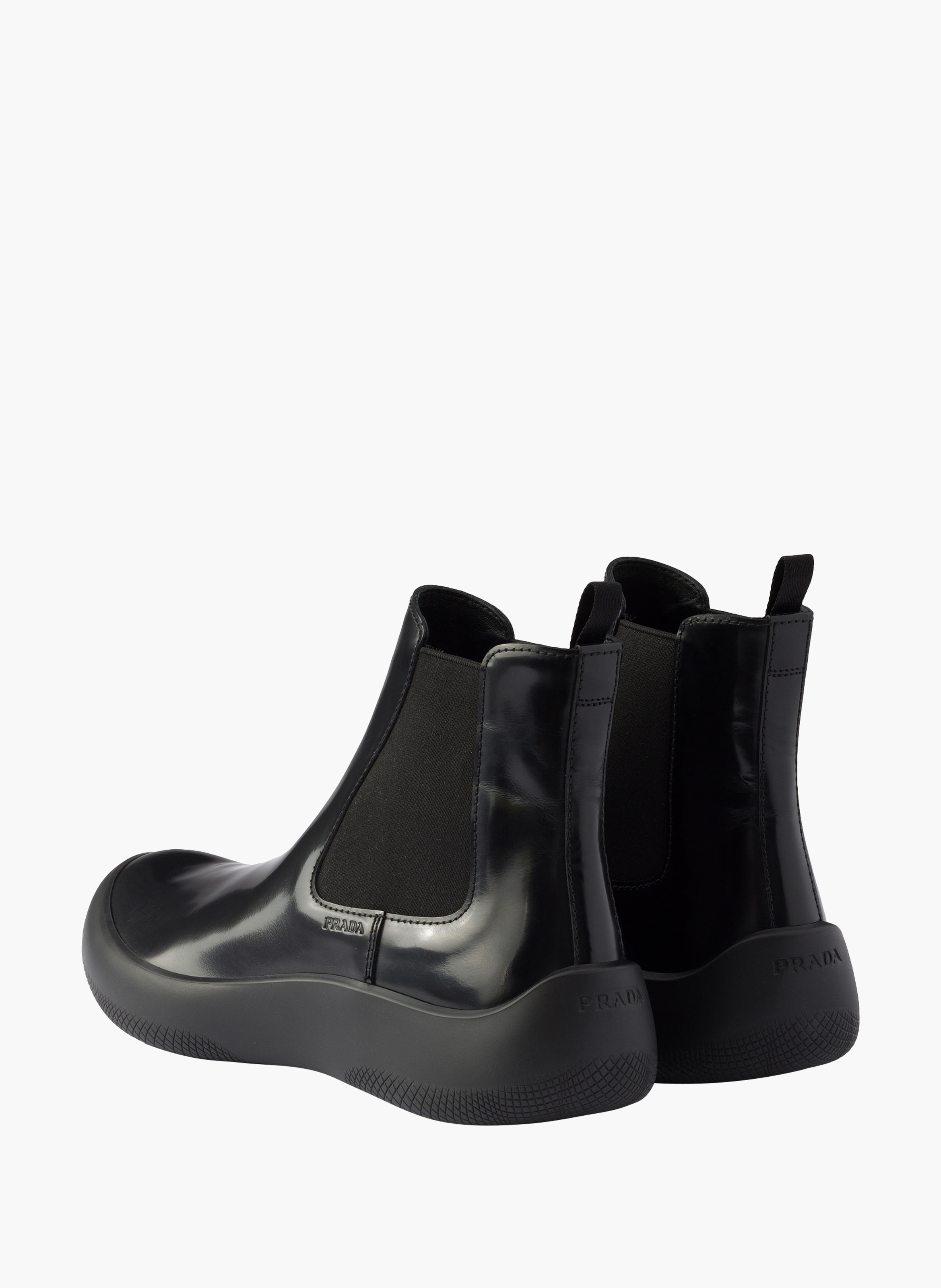 Bottines chelsea en cuir brossé PRADA Noir