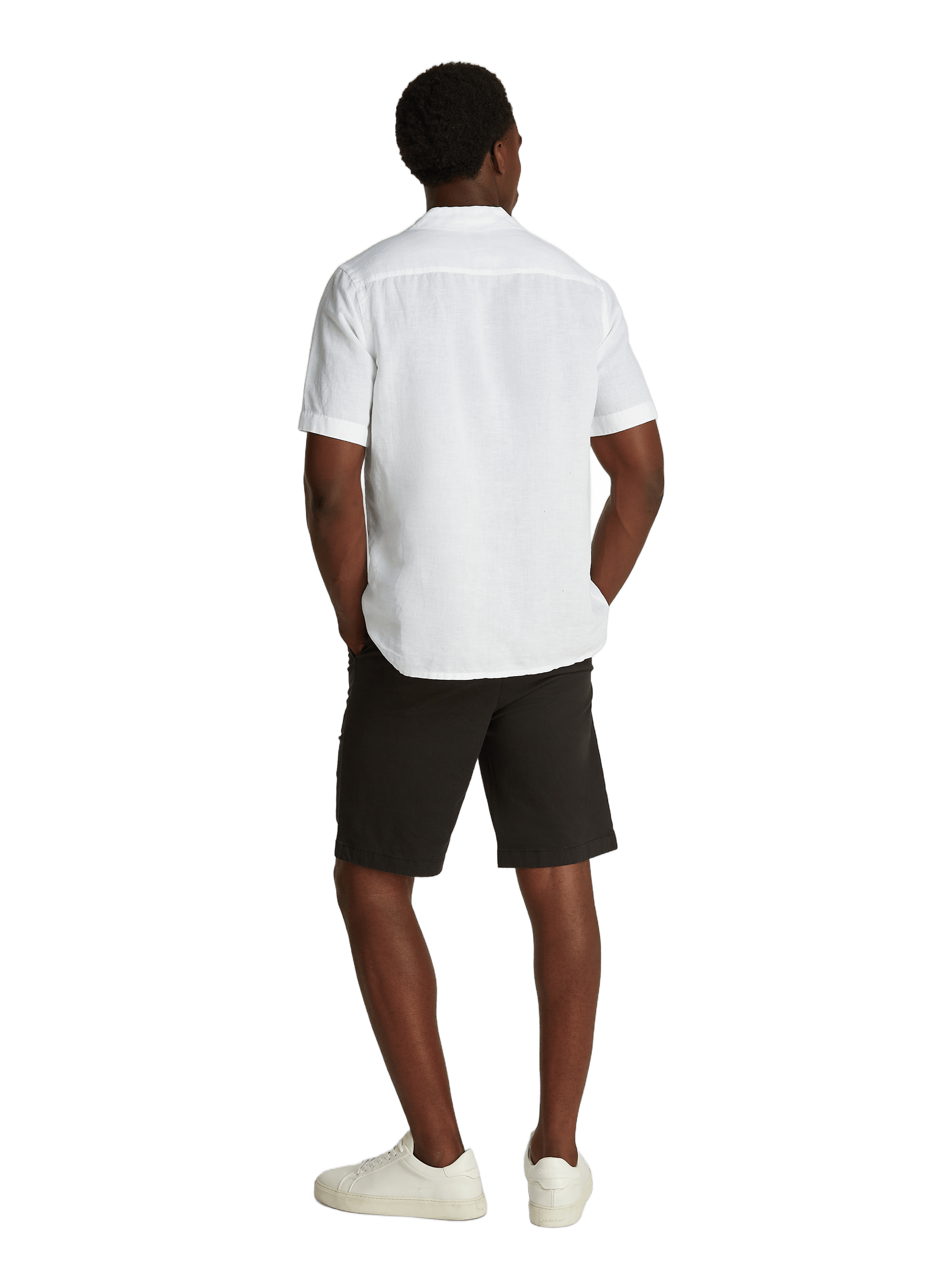 Chemise en lin et coton CALVIN KLEIN Blanc