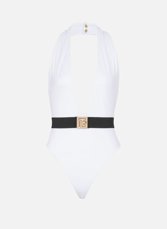Maillot de bain une pièce à ceinture pb Blanc by BALMAIN BALMAIN Maillot de bain une pièce à ceinture pb Blanc
