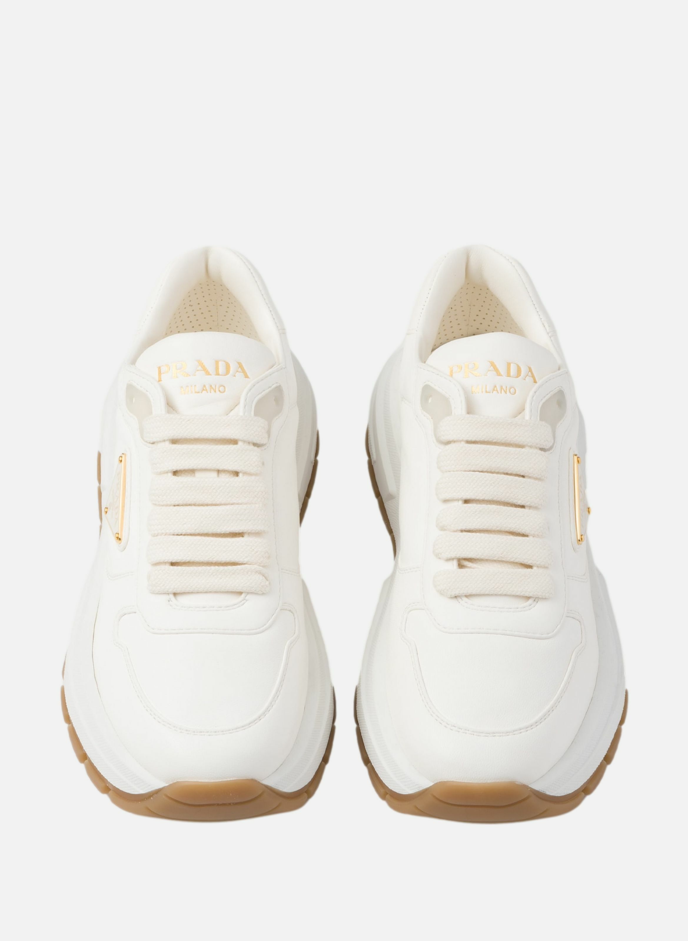 Baskets prax 01 en cuir PRADA Beige