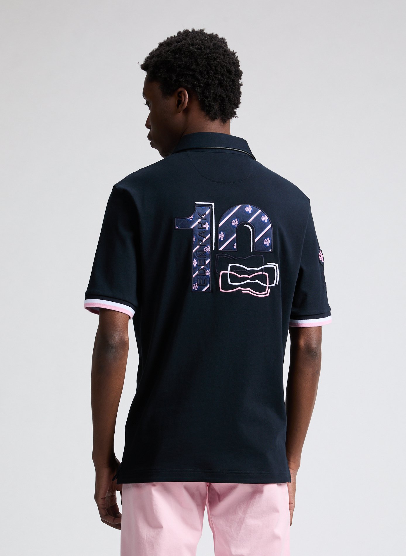 Short sleeve cotton polo shirt EDEN PARK Blue