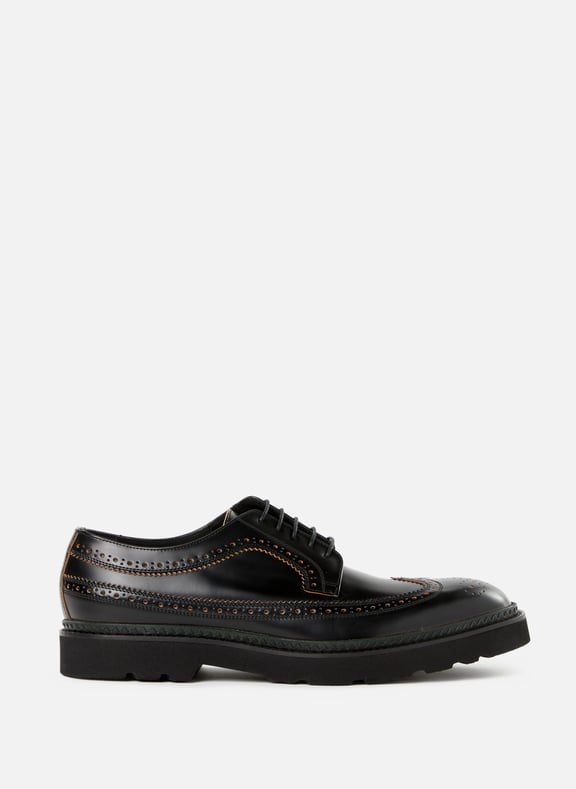 Leather ridged derbies Black by PAUL SMITH PAUL SMITH Leather ridged derbies Black