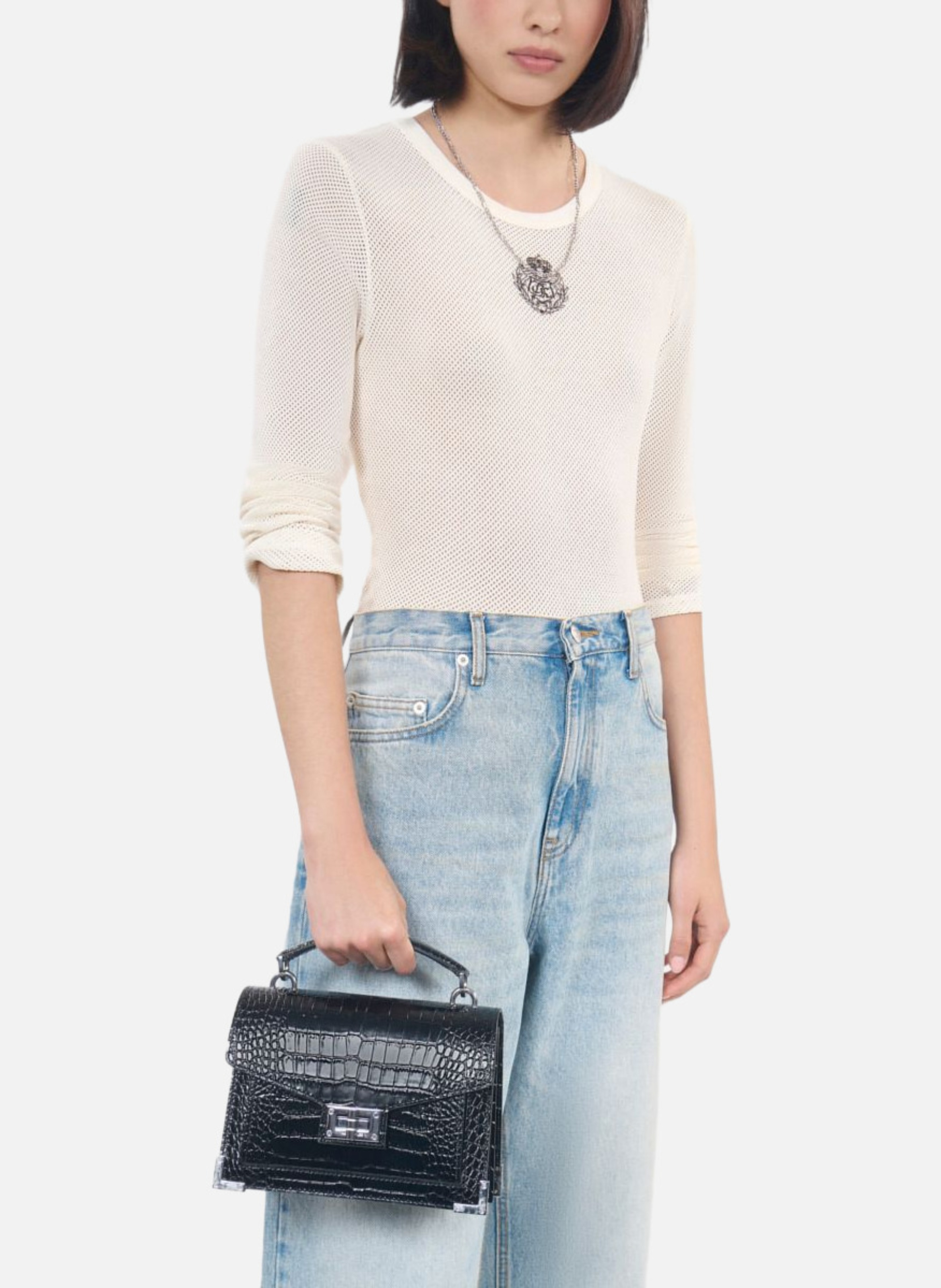 Sac emily small en cuir effet crocodile THE KOOPLES Noir