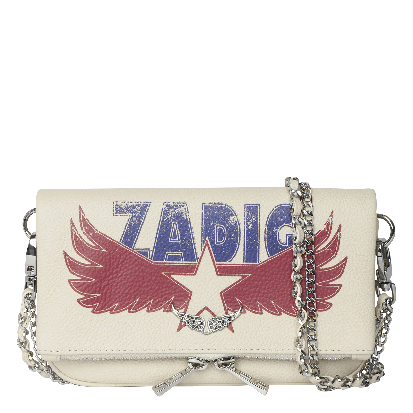 Sac bandoulière en cuir rock nano ZADIG&VOLTAIRE Blanc