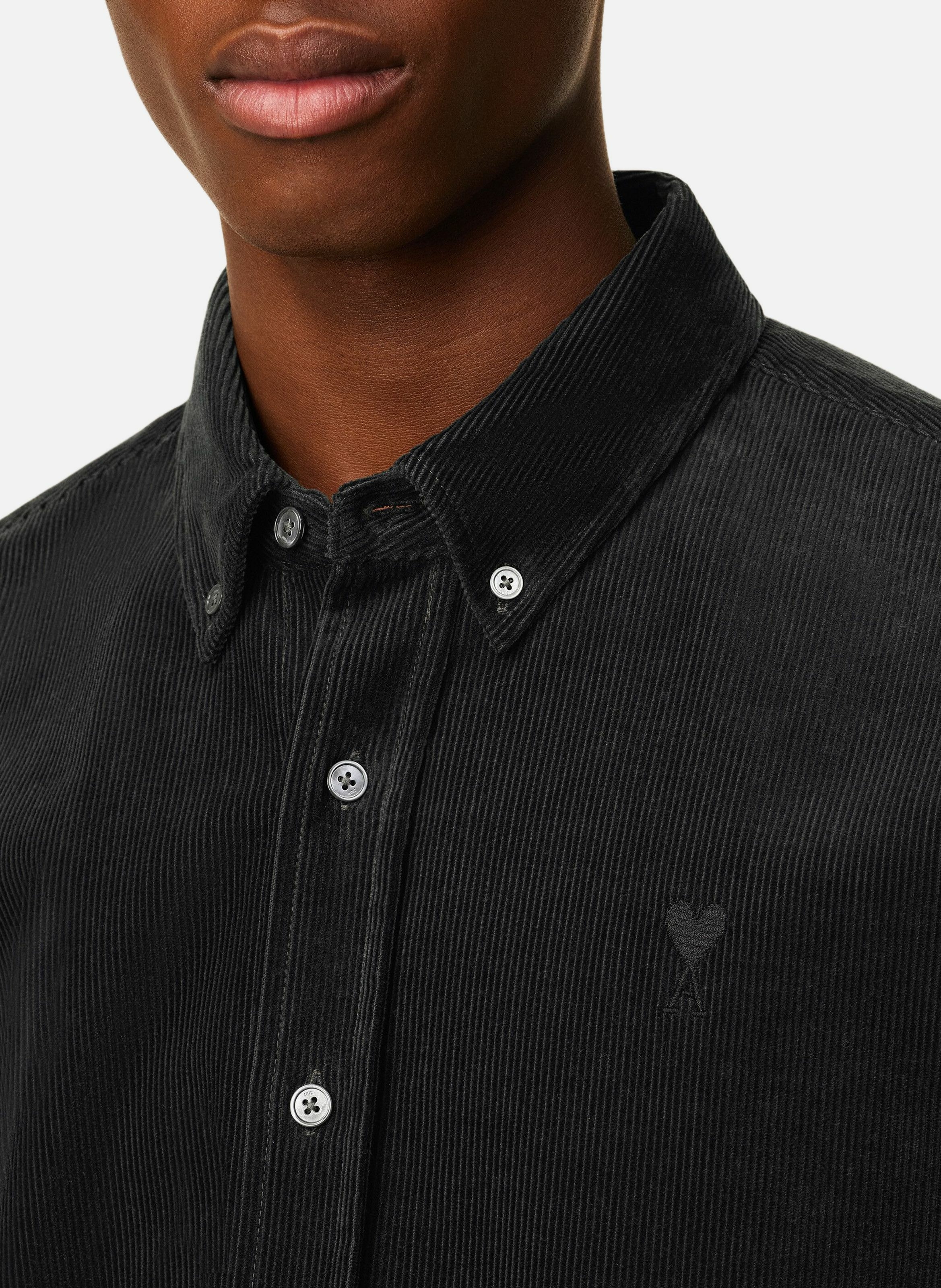 Chemise col boutonné ami de coeur en coton AMI PARIS Gris