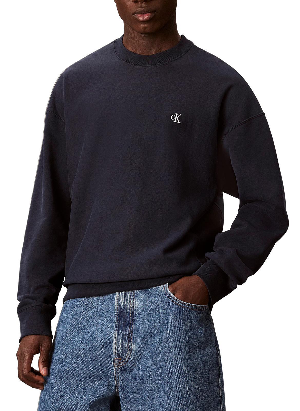 Oversized cotton terry sweatshirt CALVIN KLEIN Blue
