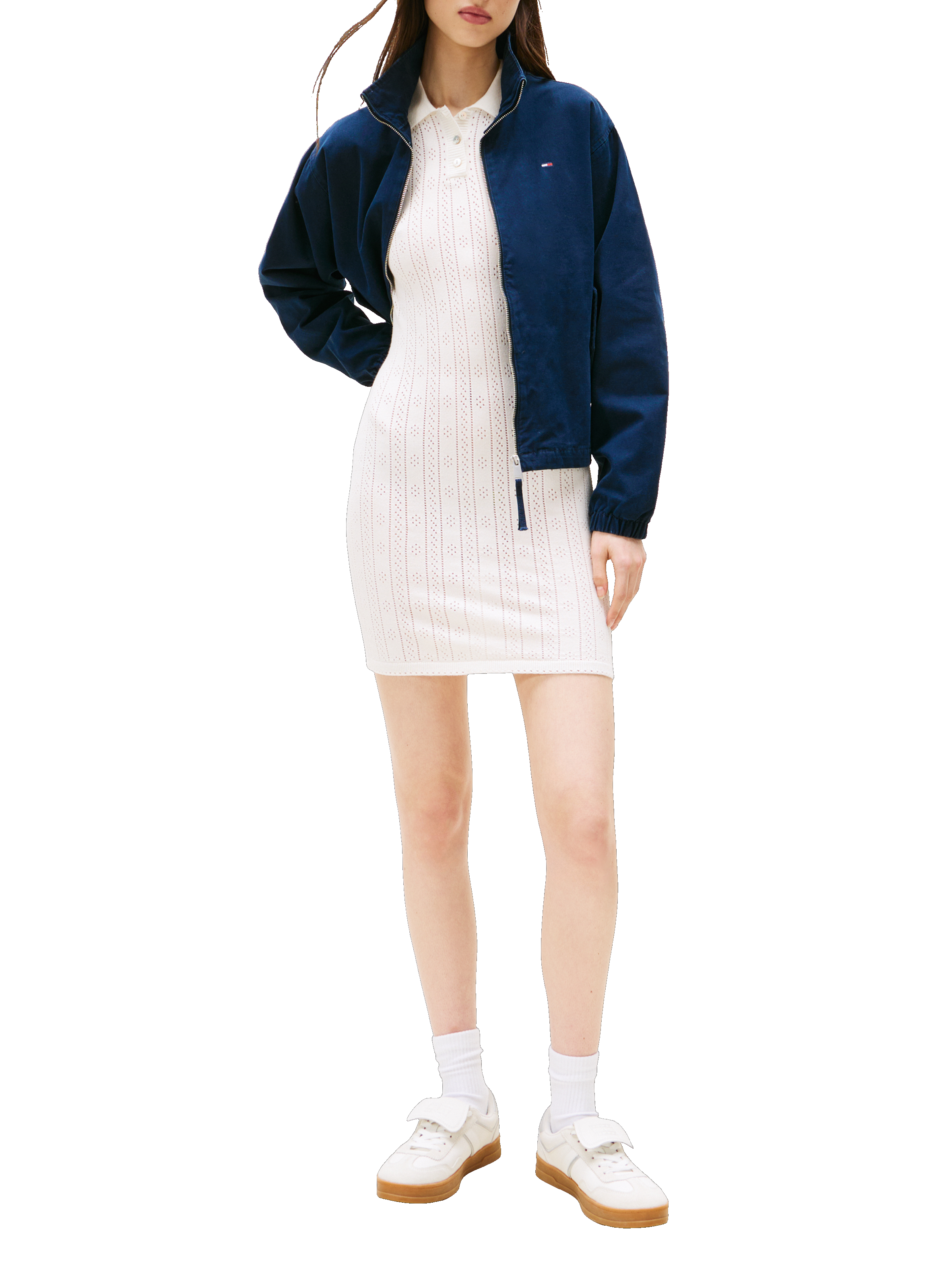 Cotton outdoor jacket TOMMY HILFIGER Blue