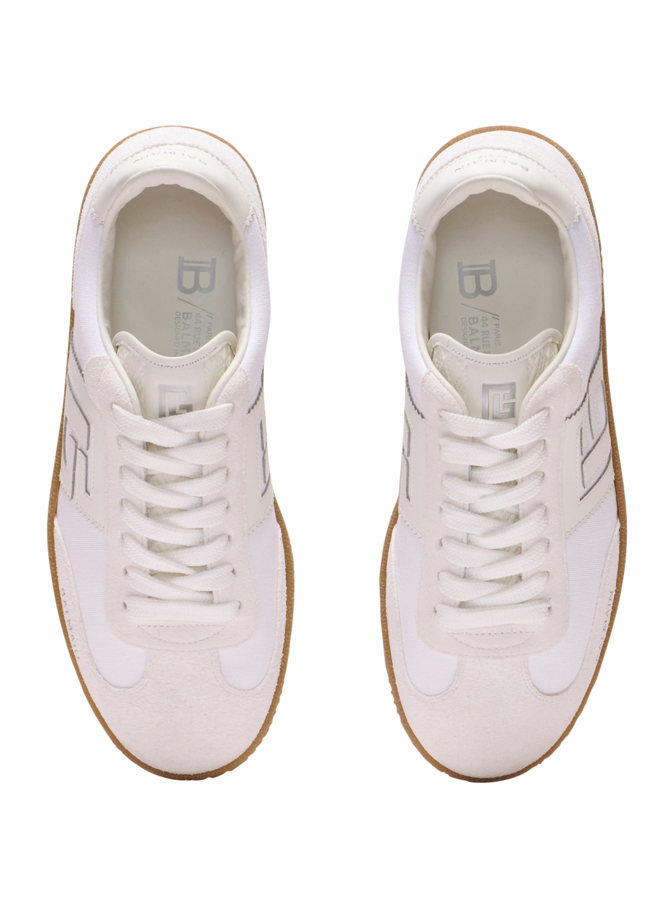 Baskets balmain swan en cuir et toile BALMAIN Blanc