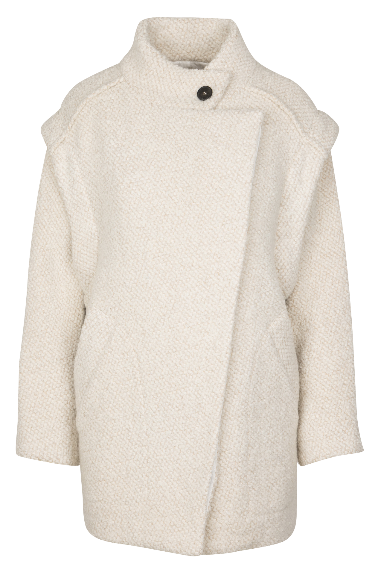 Manteau droit col montant en laine mélangée pavina IRO Beige