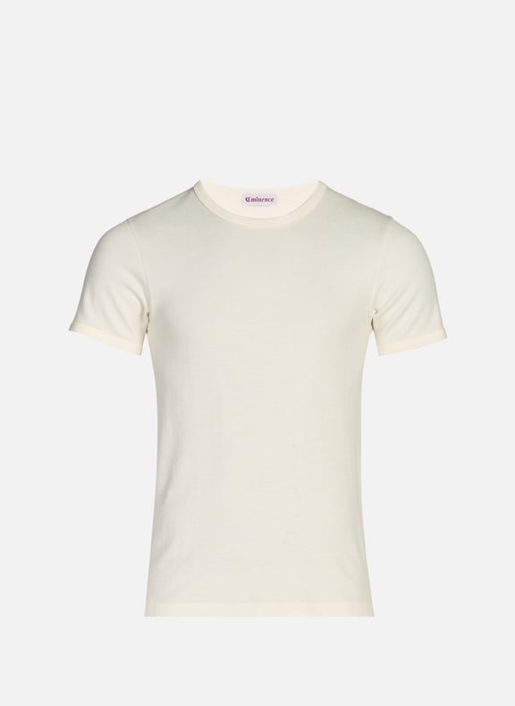 T-shirt manches courtes en coton et laine mélangés Blanc by EMINENCE EMINENCE T-shirt manches courtes en coton et laine mélangés Blanc
