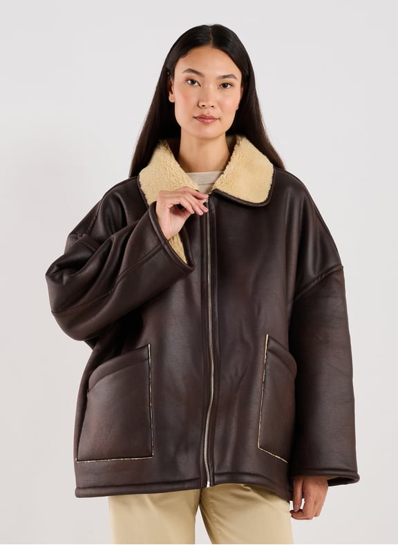 Veste ample fourrée Marron by BELLEROSE BELLEROSE Veste ample fourrée Marron