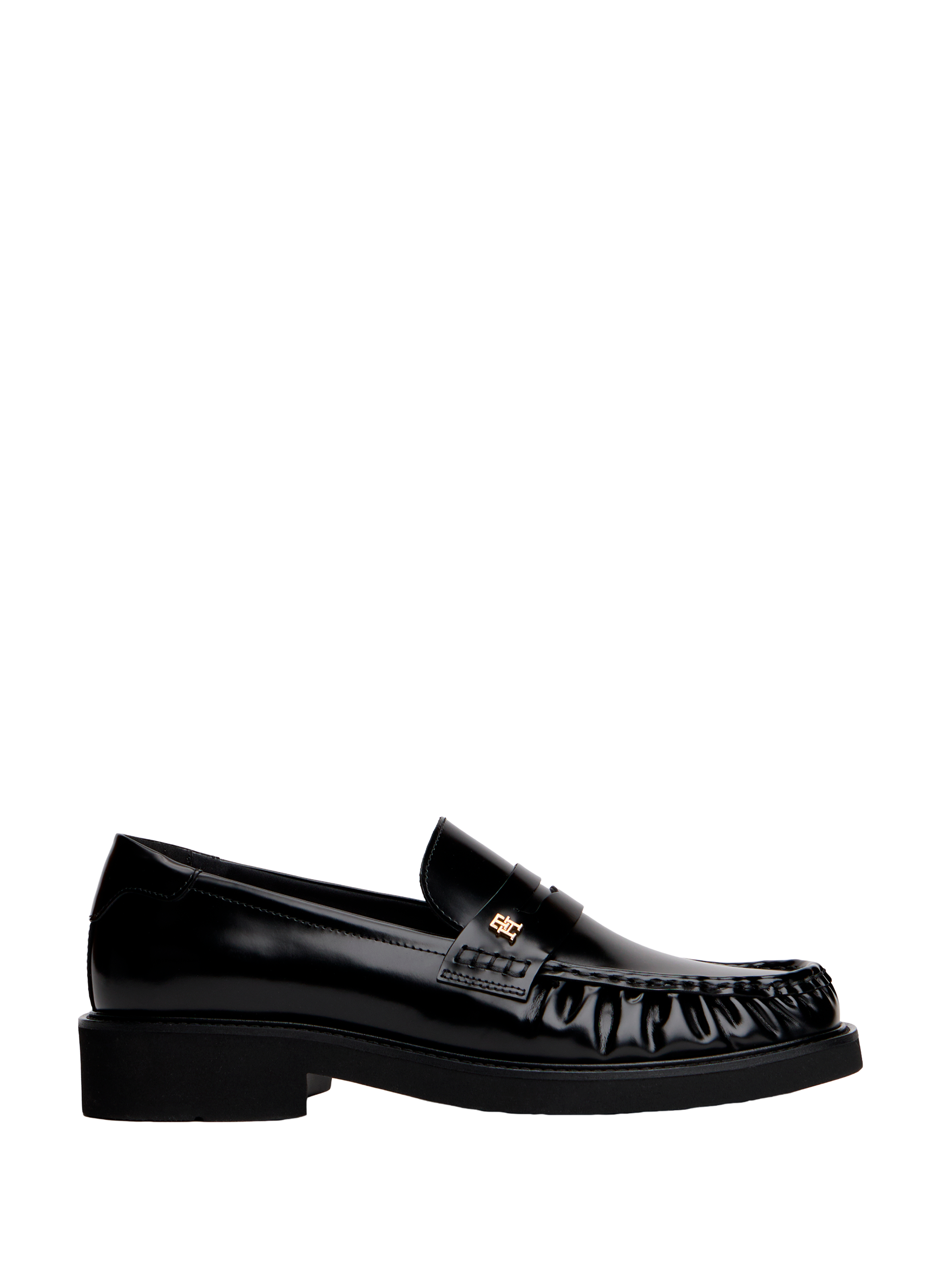 TOMMY HILFIGER Calfskin leather loafers Black