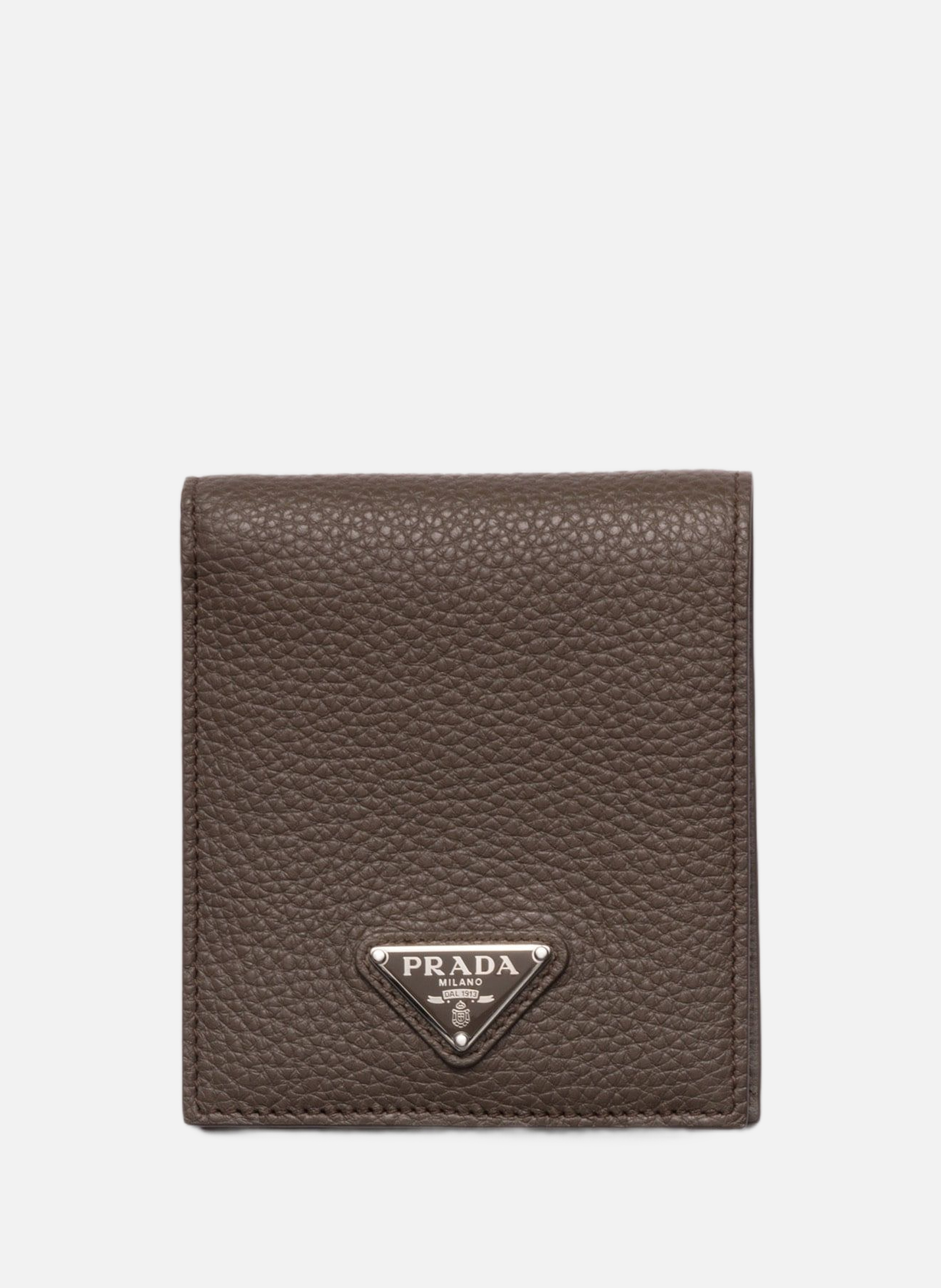 Portefeuille en cuir PRADA Gris