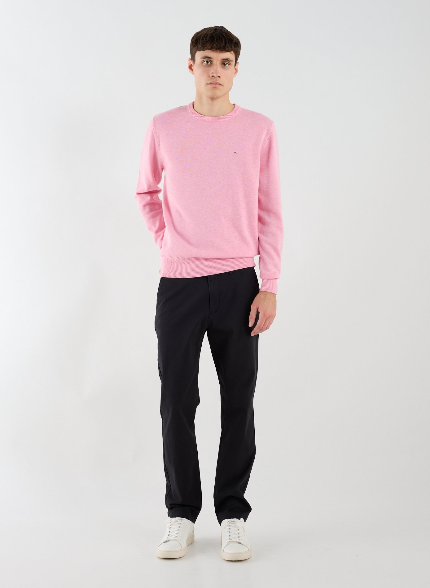 Round neck wool and cotton sweater EDEN PARK Pink