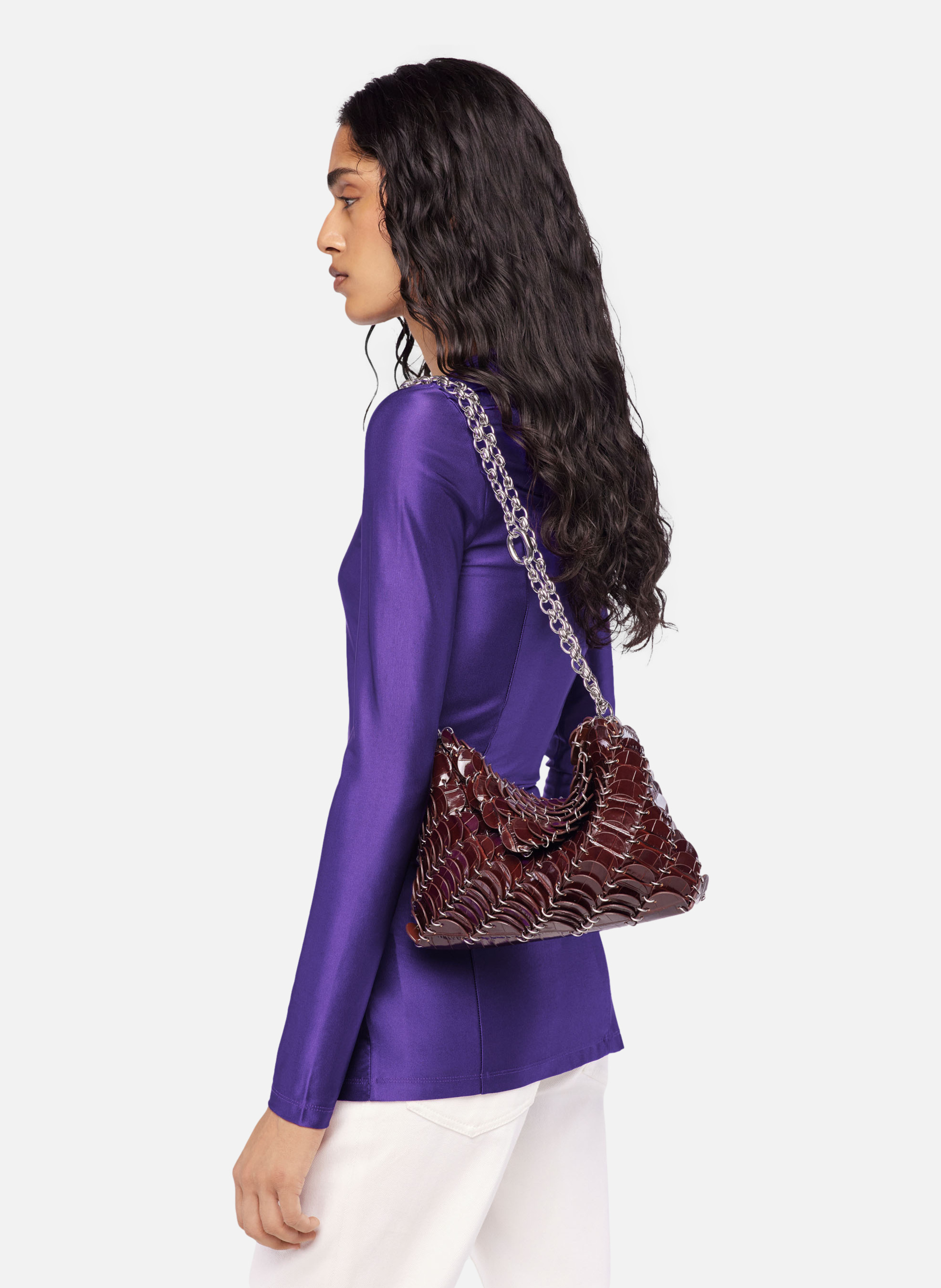 Sac en cuir paco night RABANNE Marron