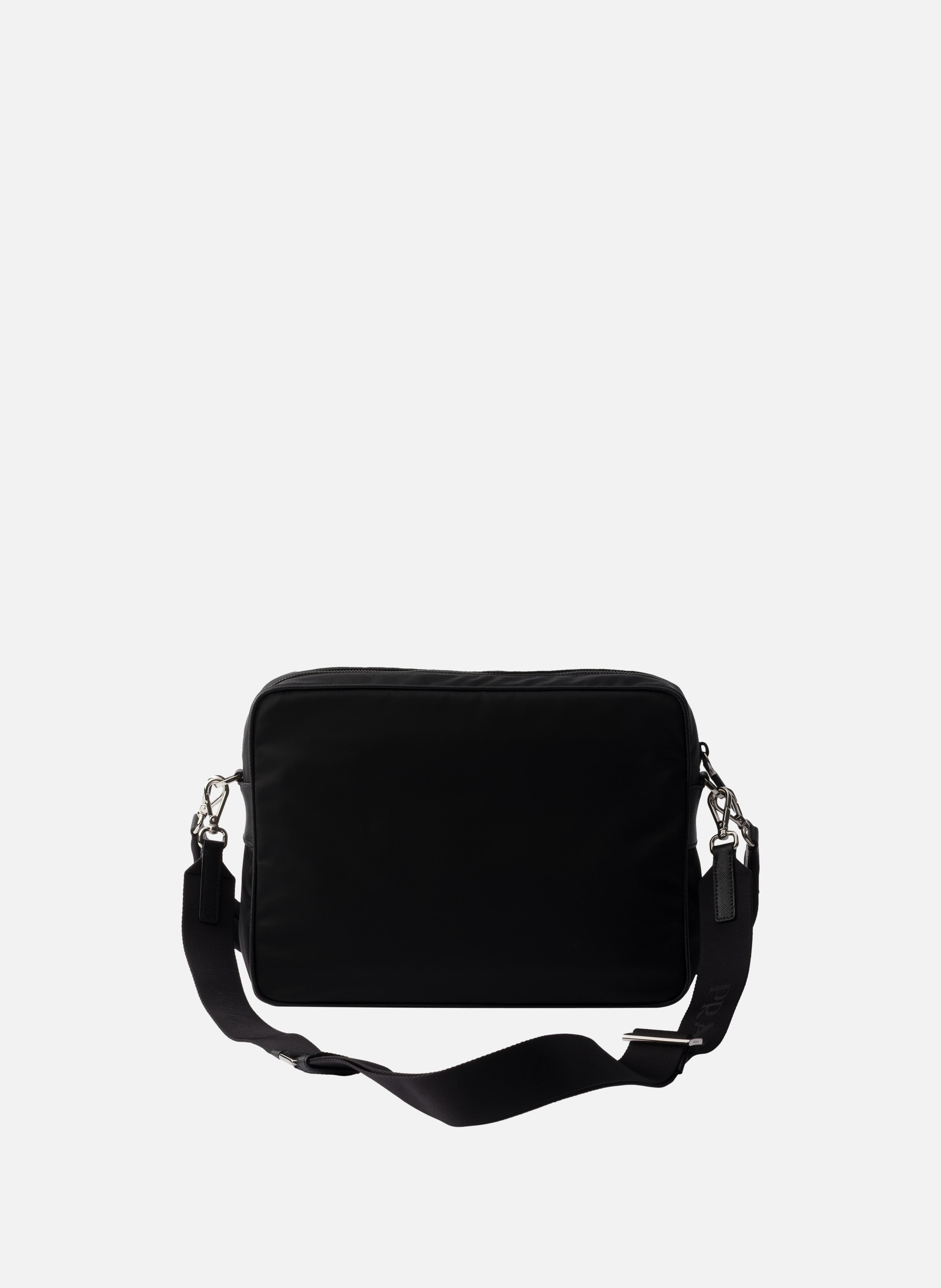 Sac porté épaule en re-nylon et cuir saffiano PRADA Noir