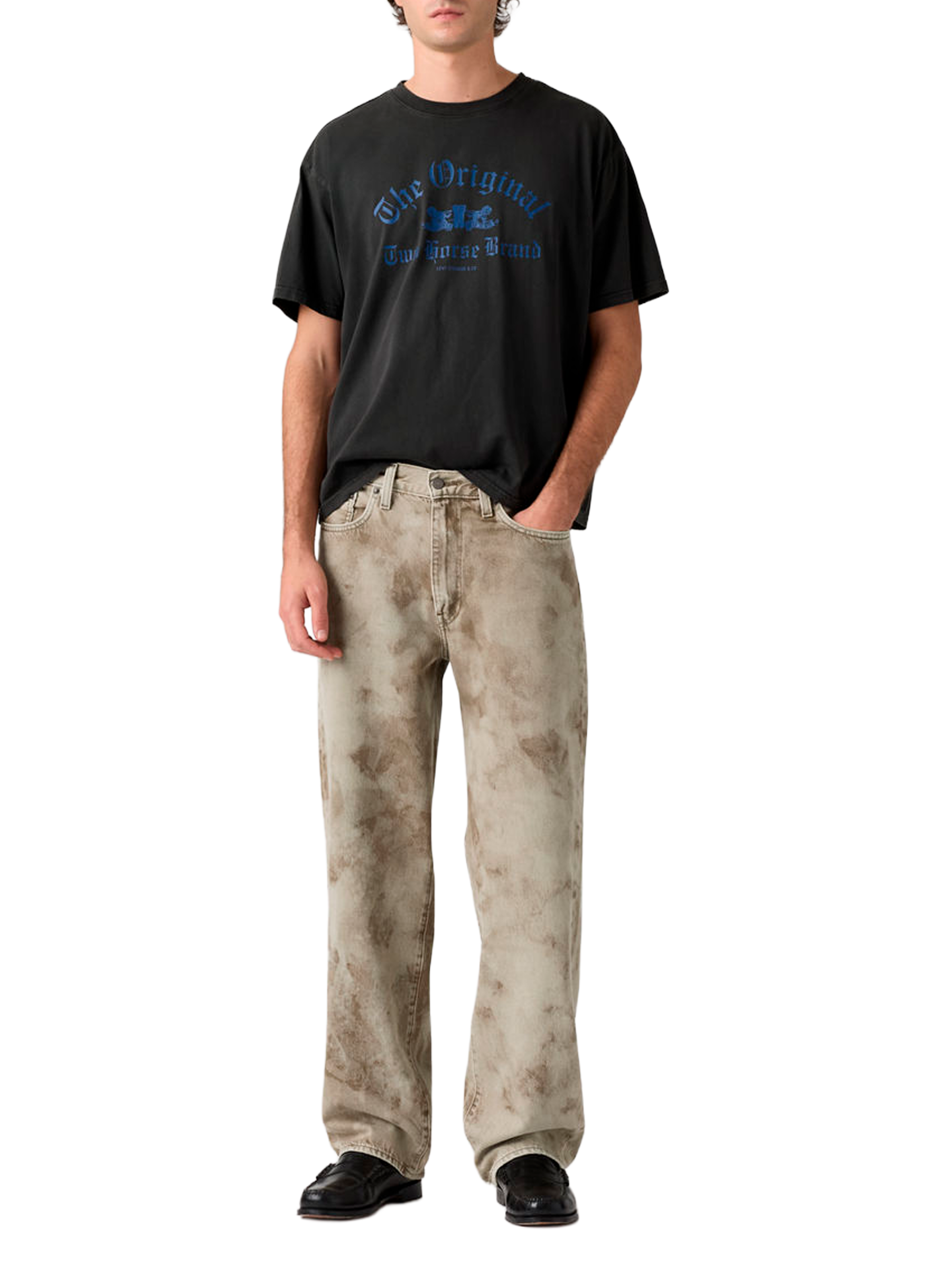 Jean large 578 imprimé en coton LEVI'S Marron