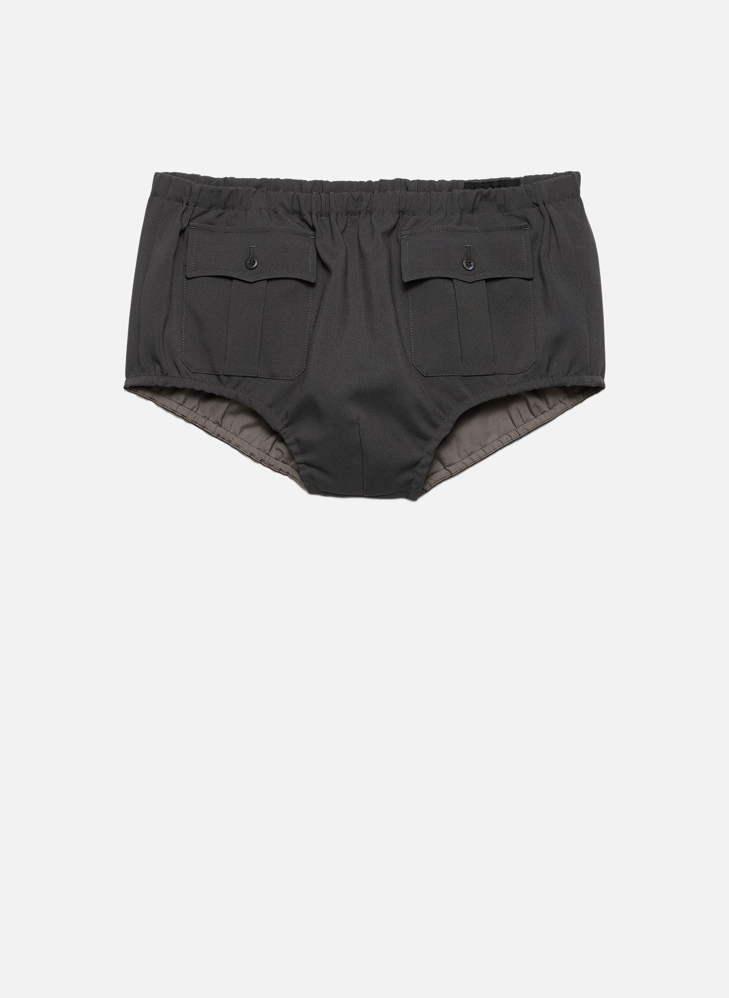 Short en tissu technique PRADA Gris