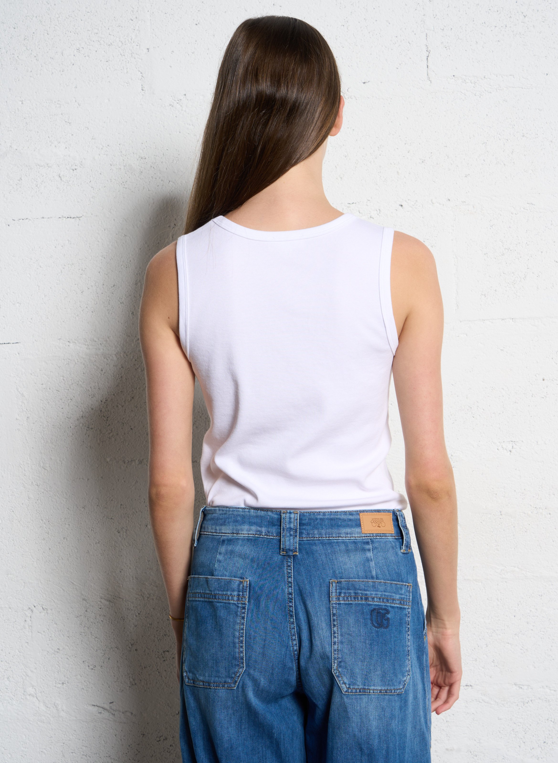 Débardeur col v en coton mélangé alphonse MAISON 123 Blanc