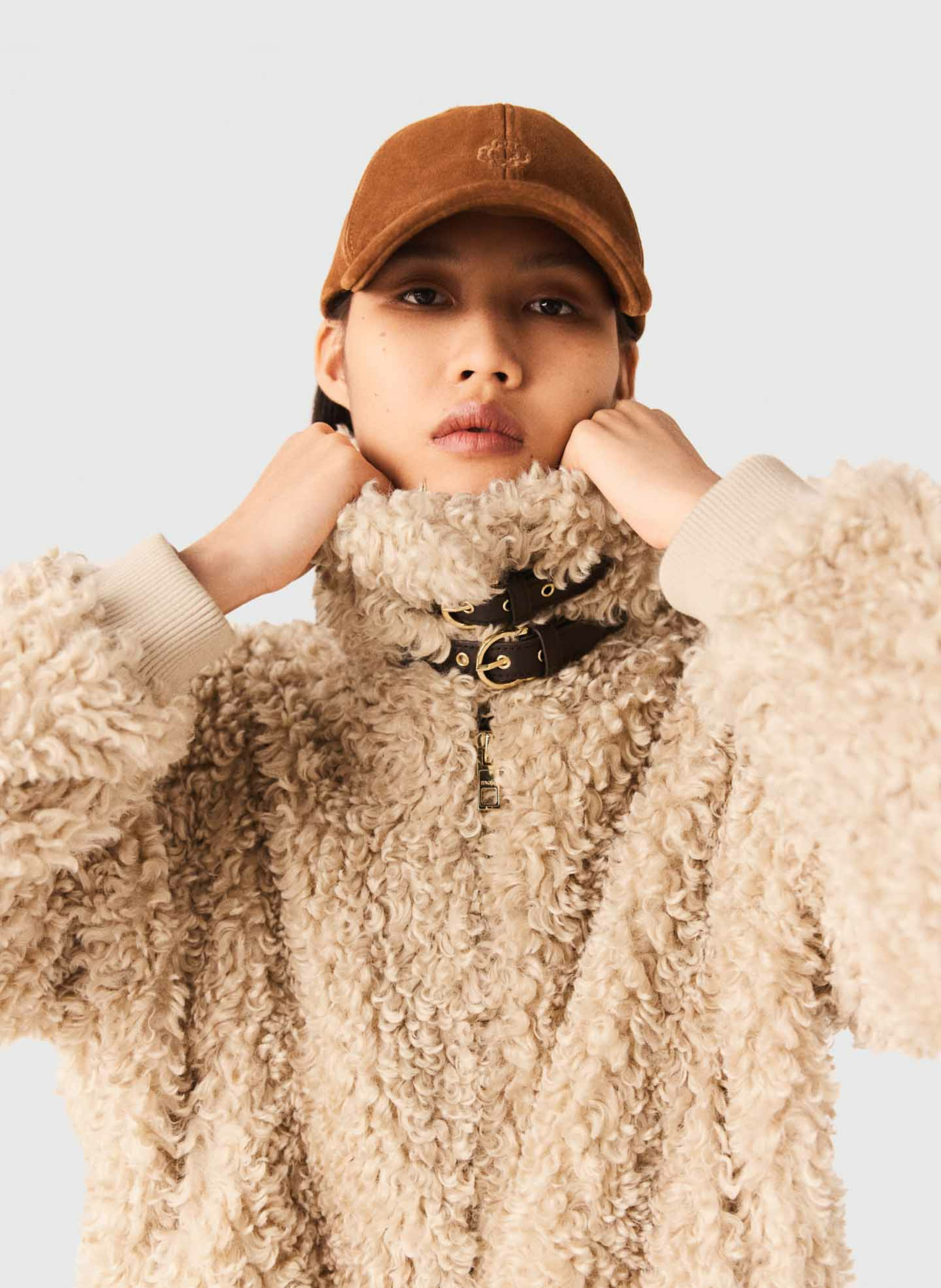 Veste oversize col montant MAJE Beige