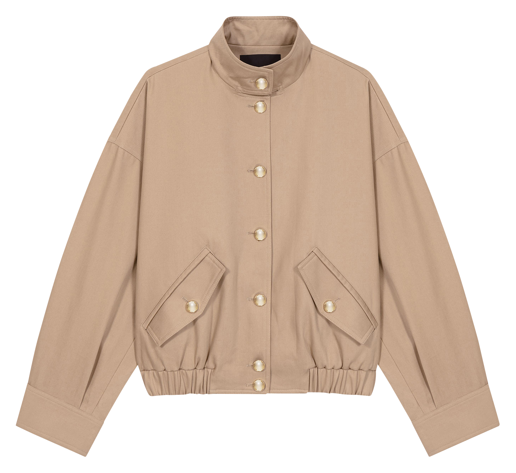 Blouson droit en coton MAJE Beige