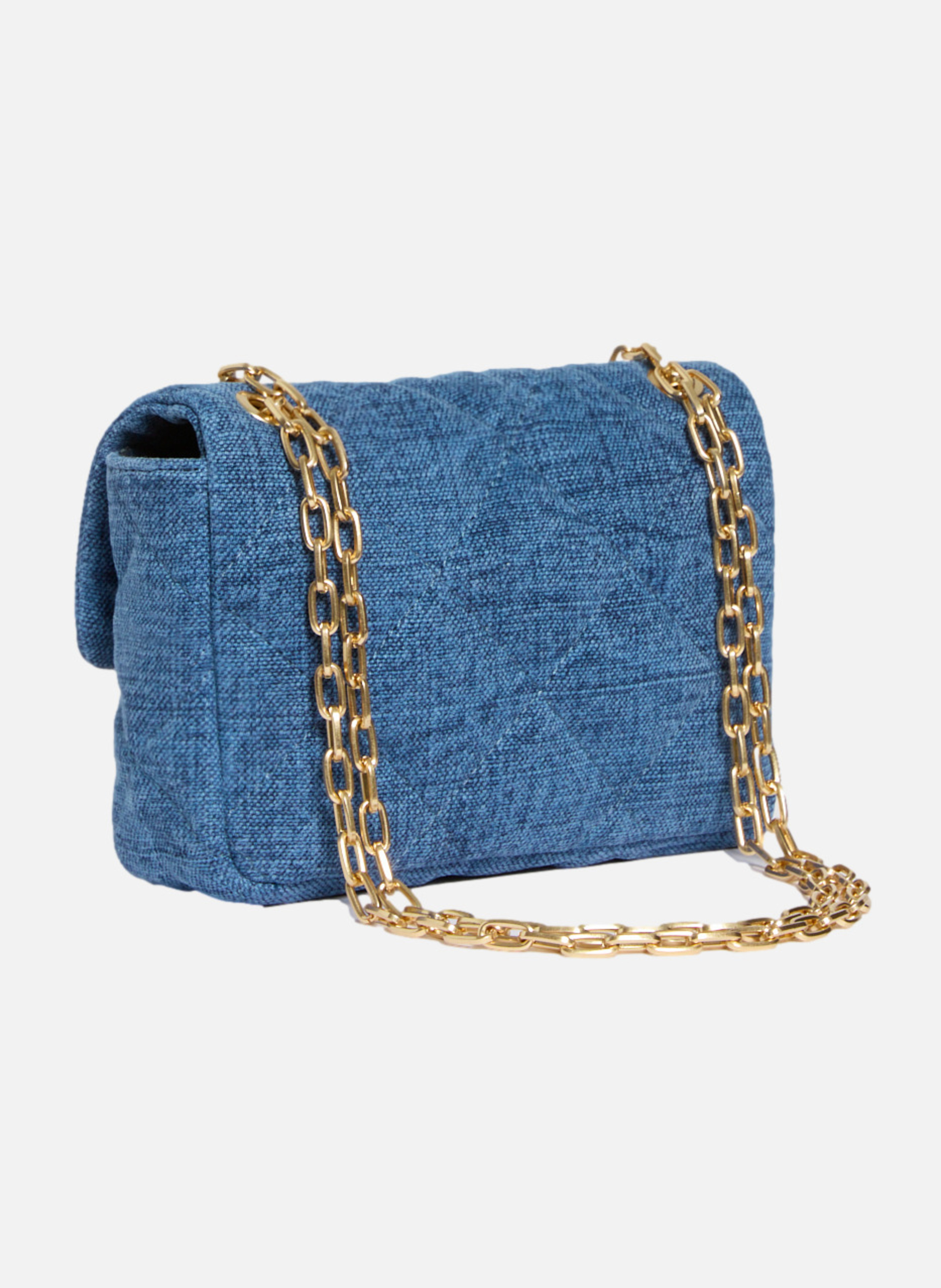 Moyen sac moon en lin VANESSA BRUNO Bleu