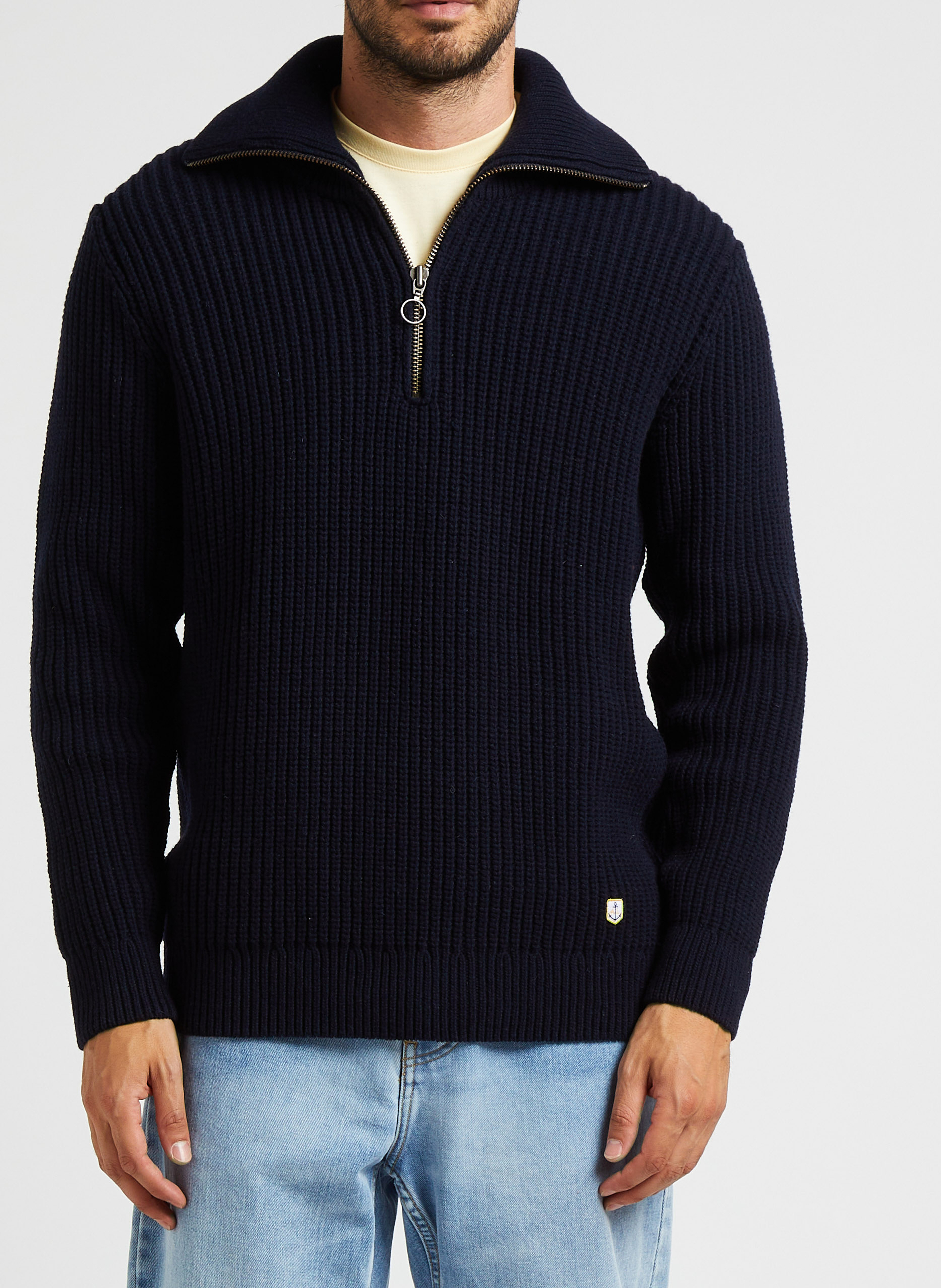 Pull col camionneur en laine mélangée heritage ARMOR-LUX Bleu