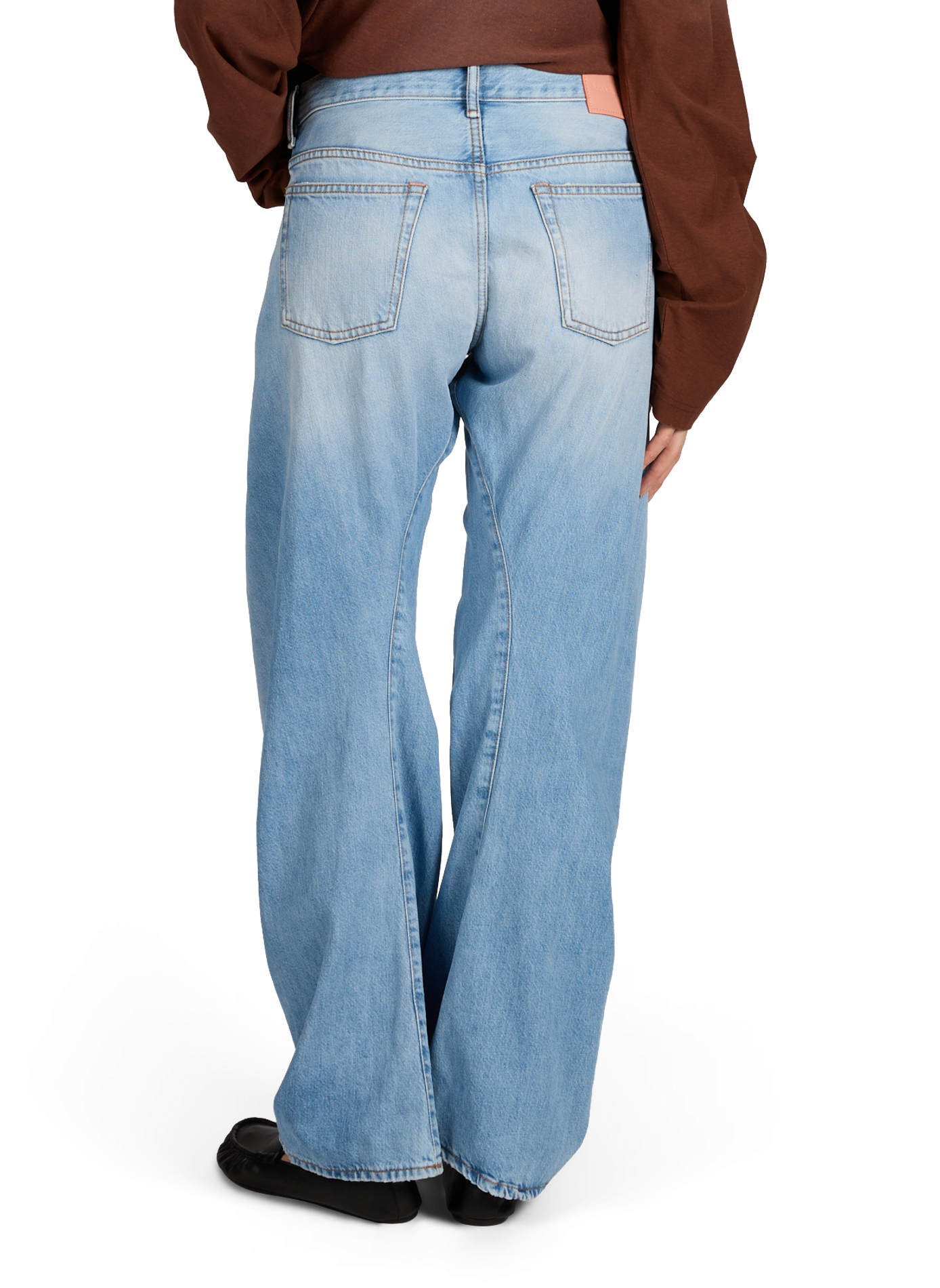 Jeans délavé en coton organique ACNE STUDIOS Bleu