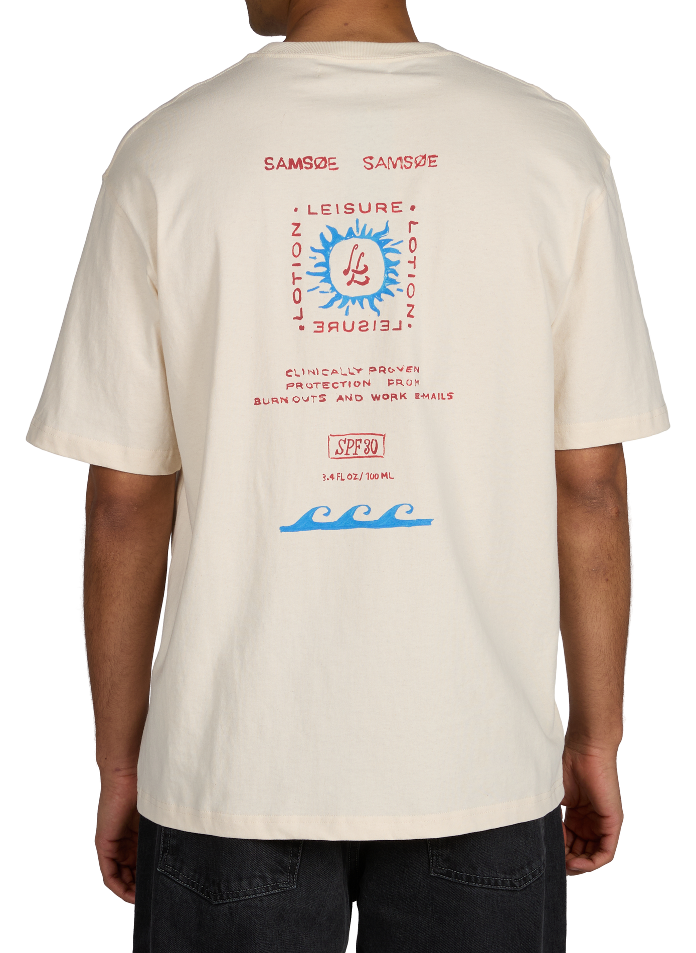 Biker-style cotton t-shirt SAMSOE SAMSOE Beige