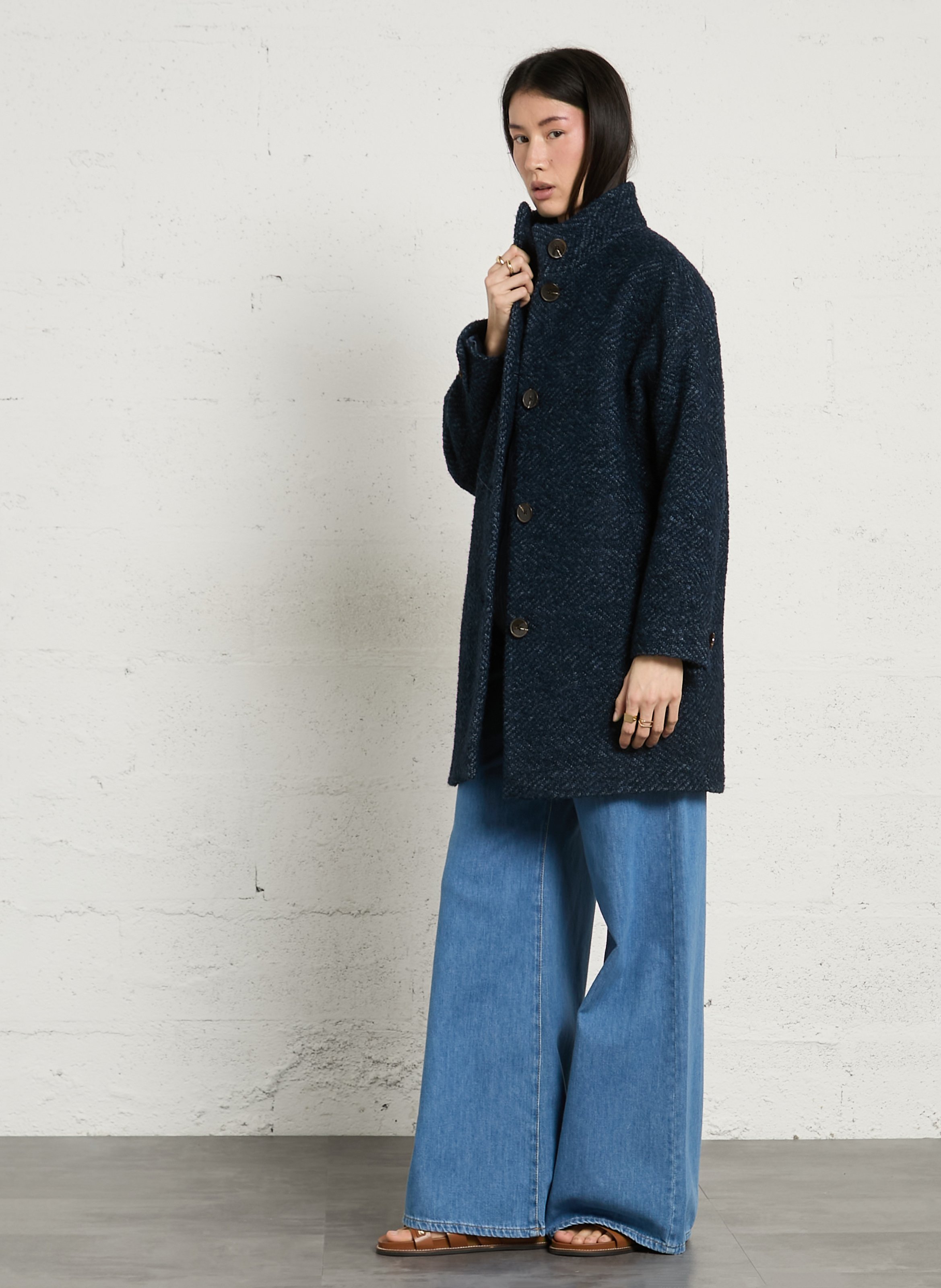 Manteau col montant armance MAISON 123 Bleu