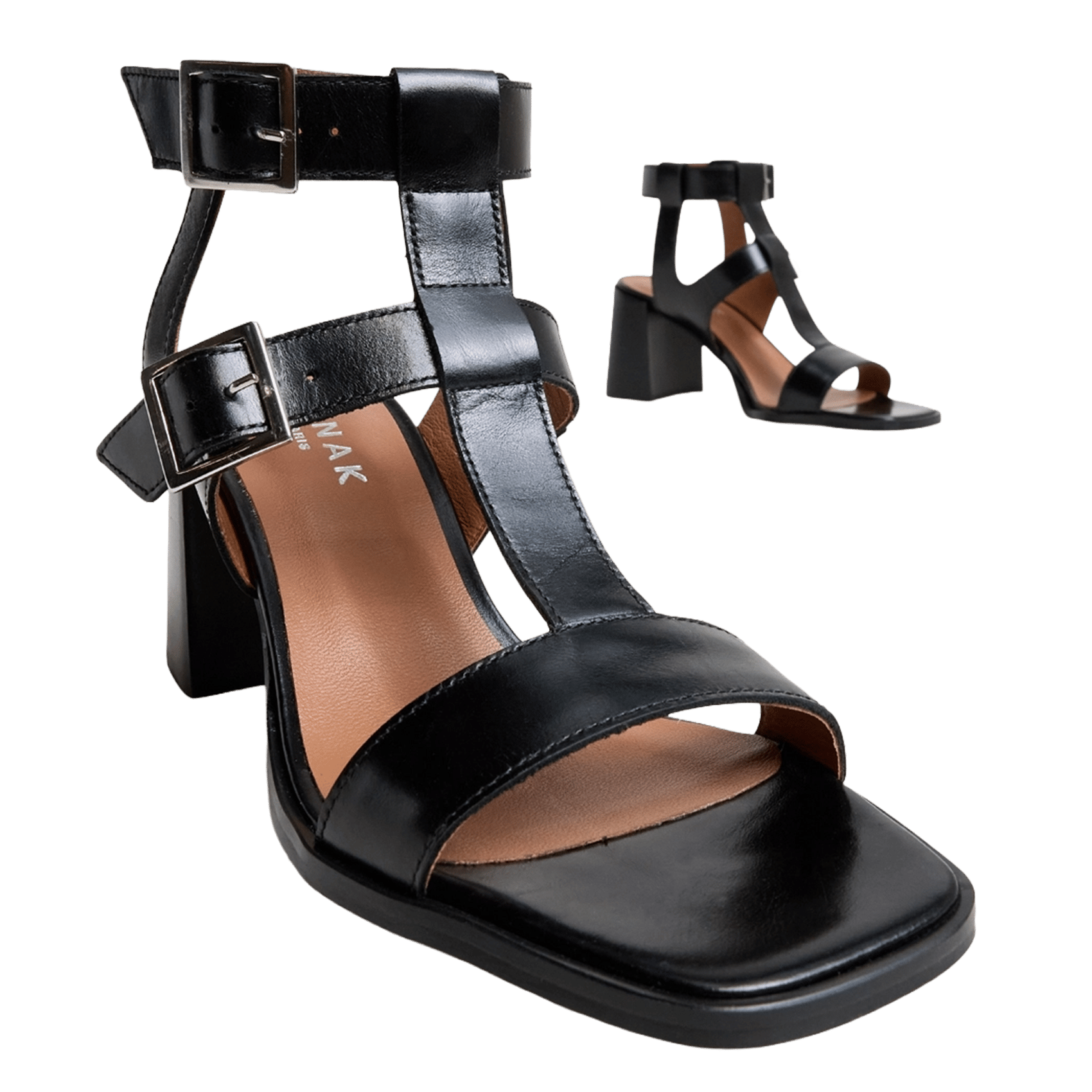 Sandales à talons en cuir valencia JONAK Noir