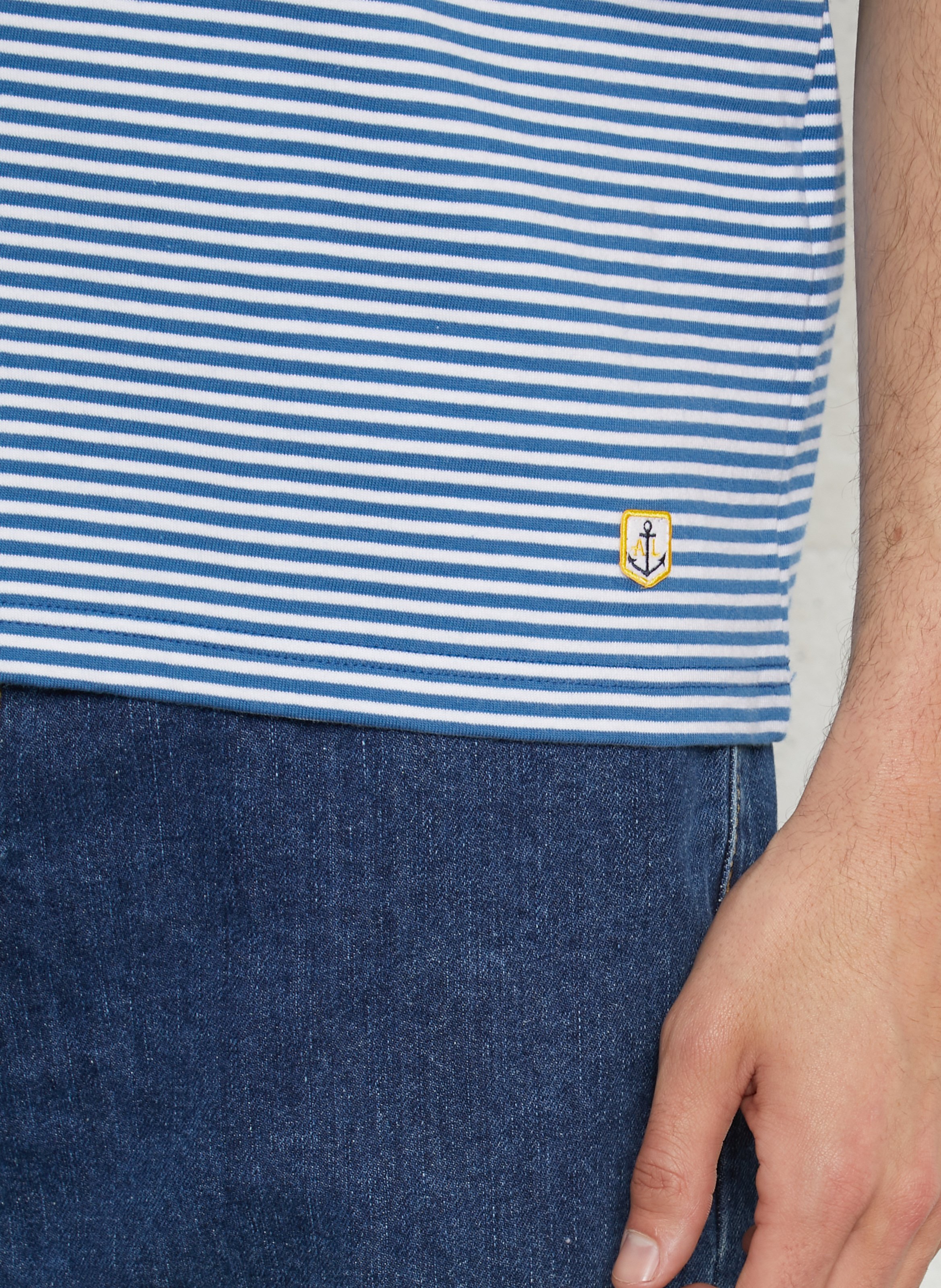 Tee-shirt droit col rond en coton rayé heritage ARMOR-LUX Bleu
