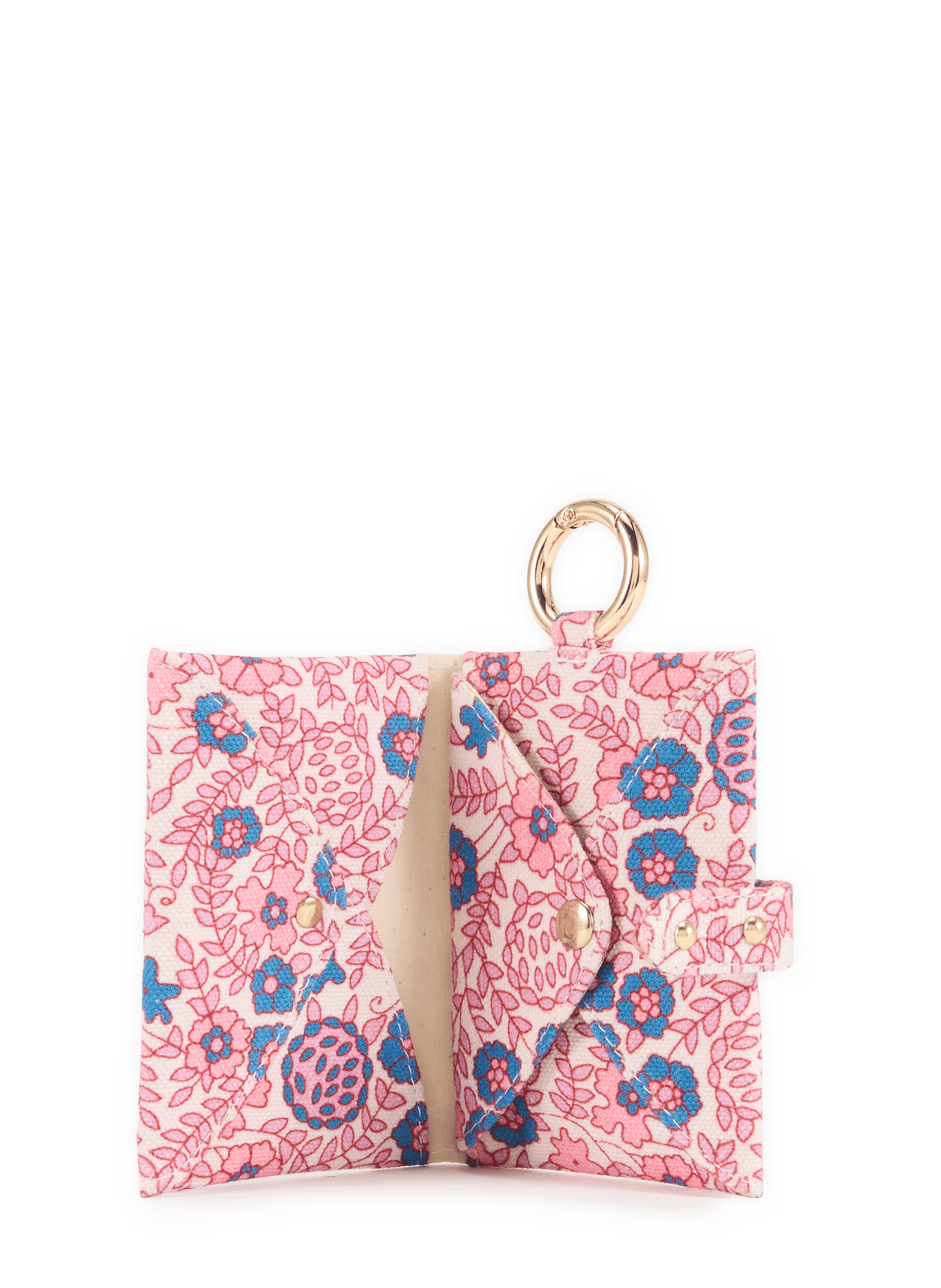 Emile printed cotton card holder Pink