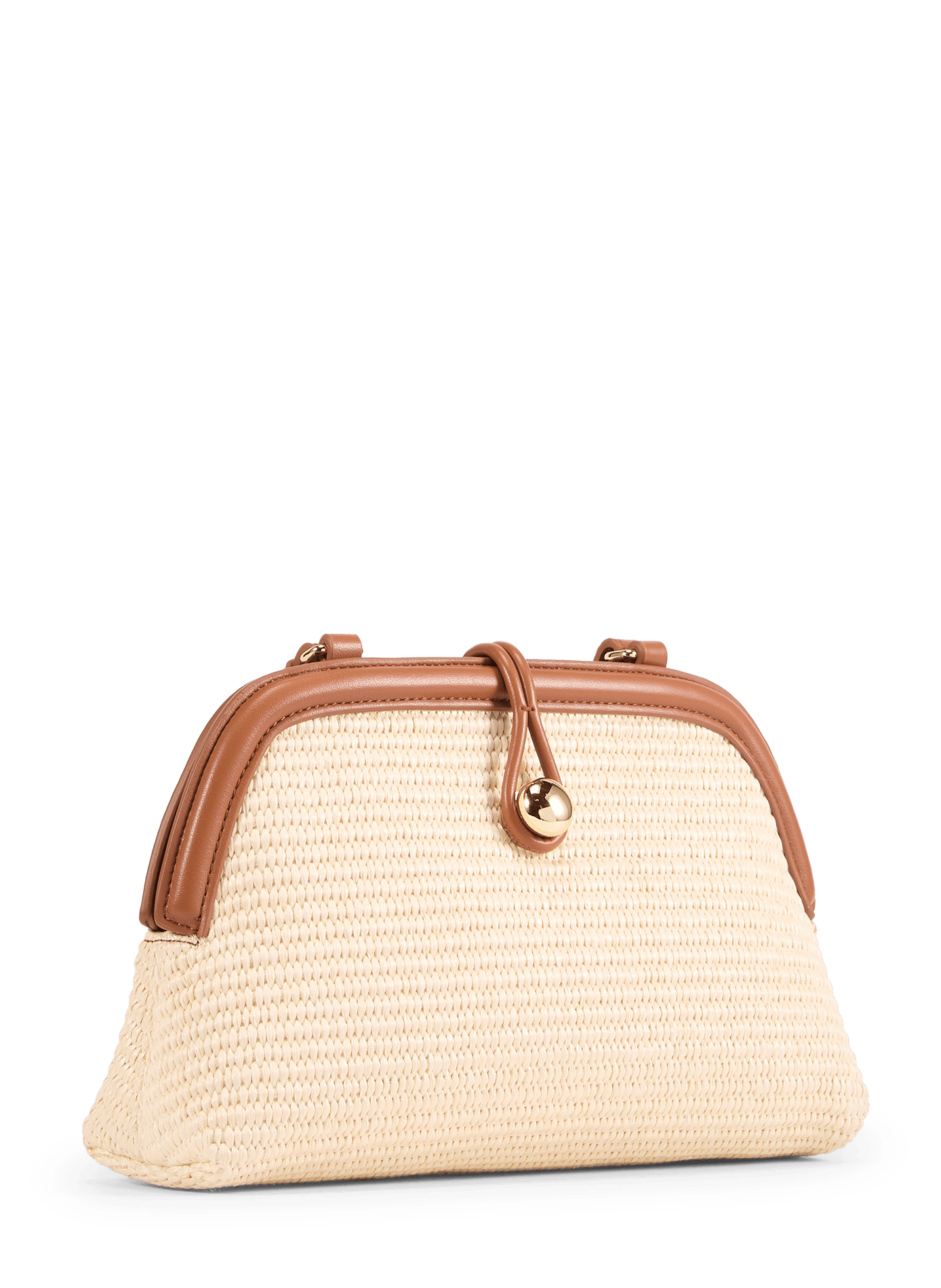 Summer raffia clutch bag PETITE MENDIGOTE White