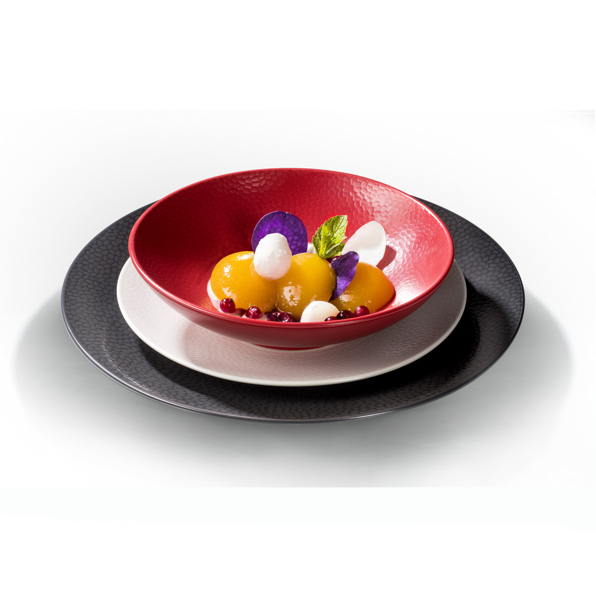 Stone - assiette dessert 20 cm (lot de 6) MEDARD DE NOBLAT Rouge