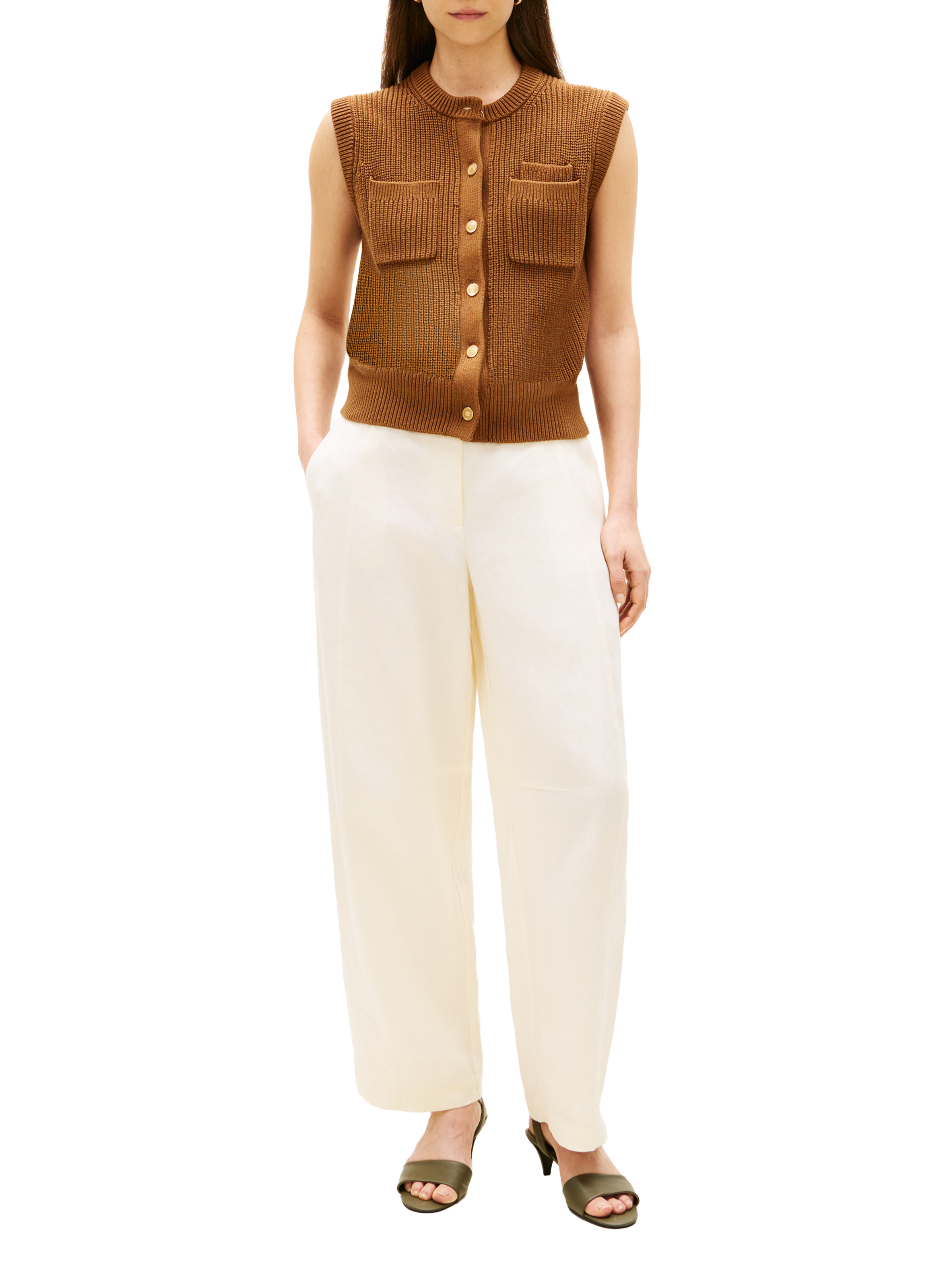 Straight-leg linen trousers TOMMY HILFIGER Beige