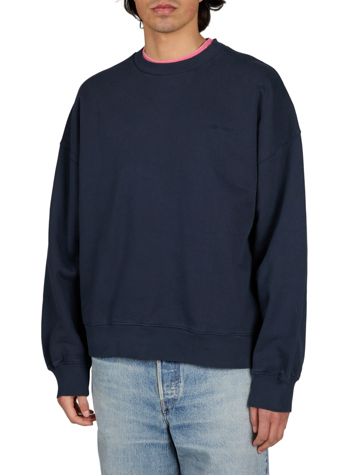 Oversized cotton logo sweater CARHARTT WIP Grey