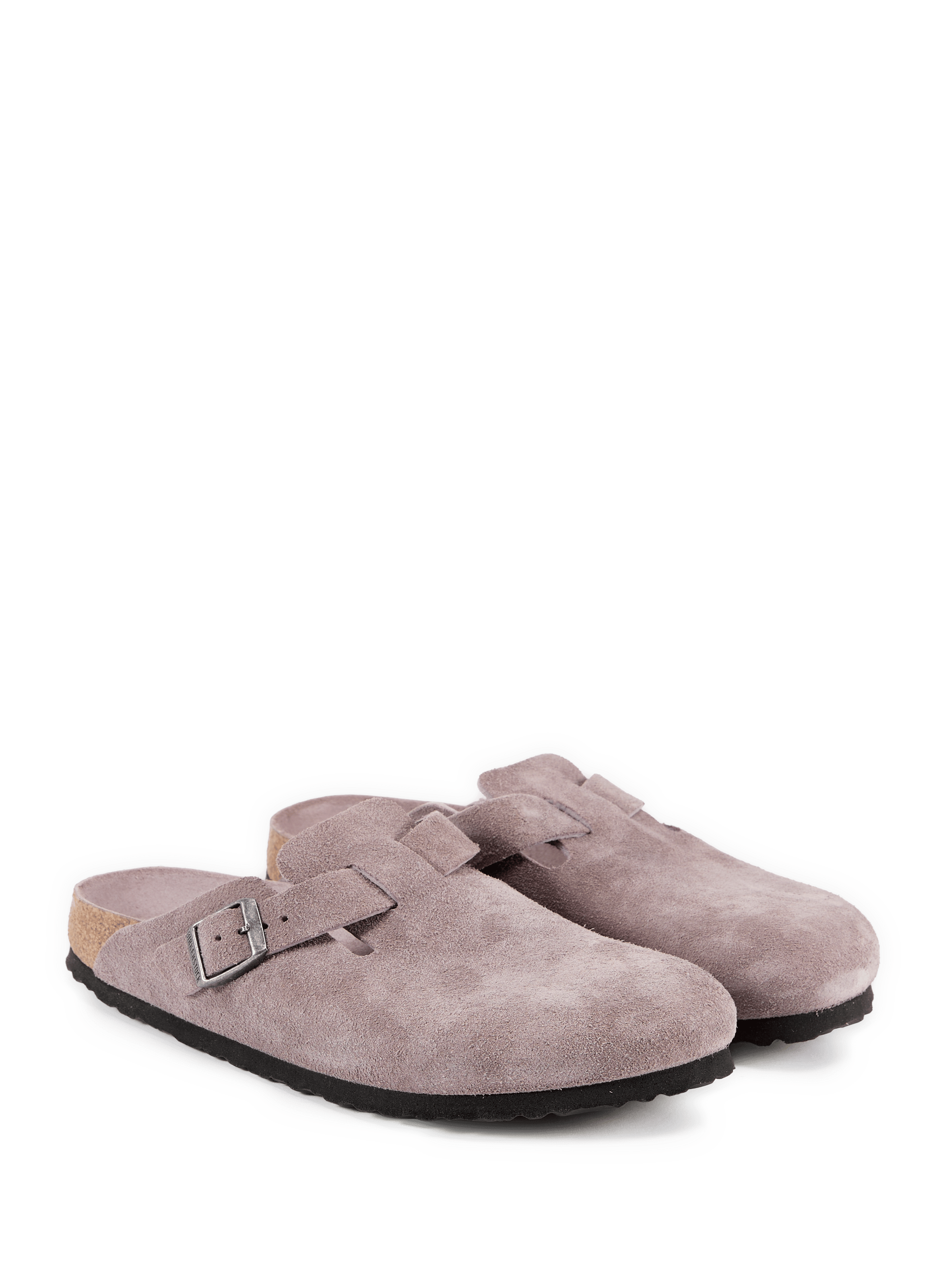Platte muiltjes van suèdeleer in Boston BIRKENSTOCK Paars