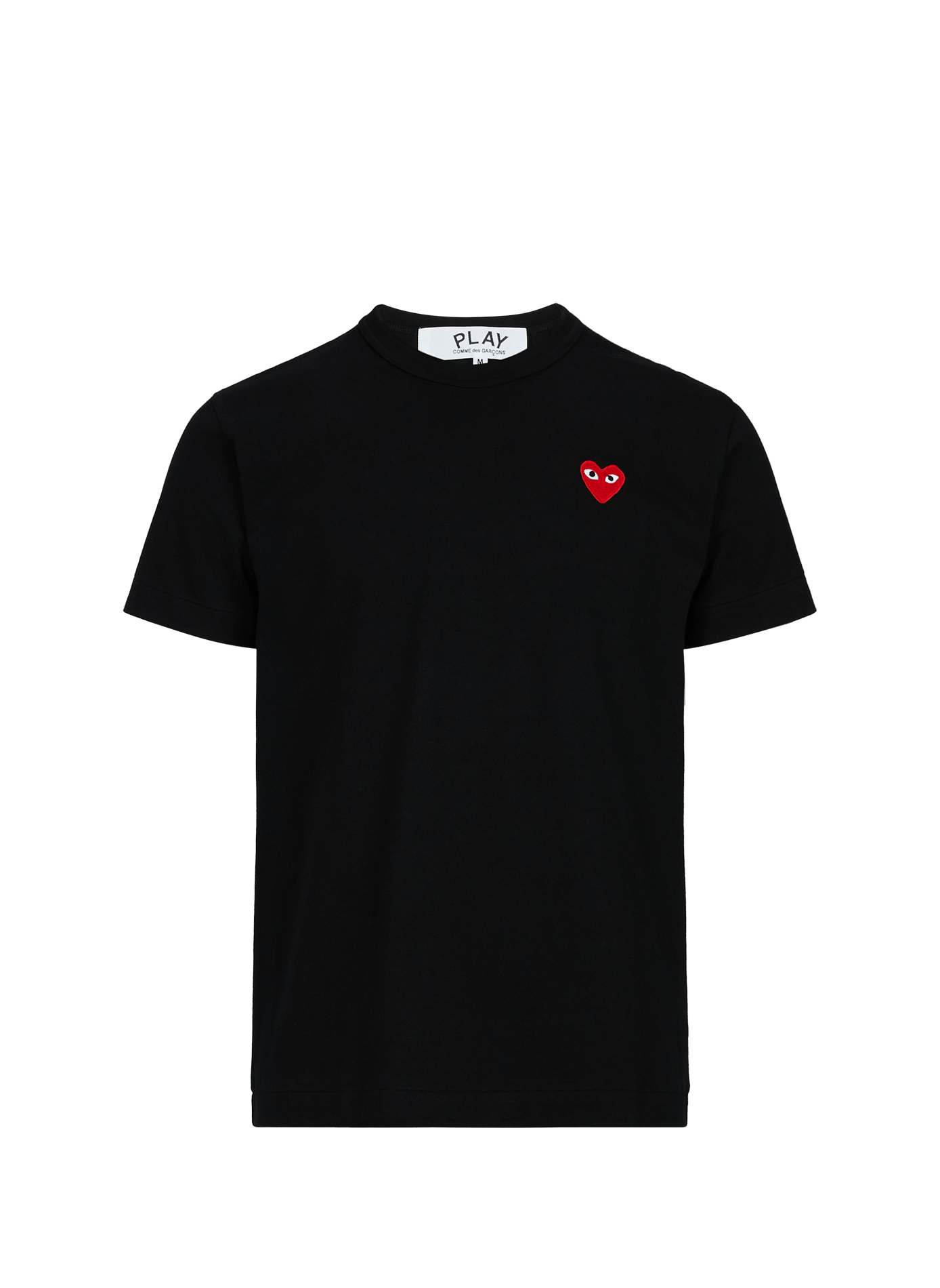 Embroidered cotton logo T-shirt COMME DES GARCONS PLAY Black