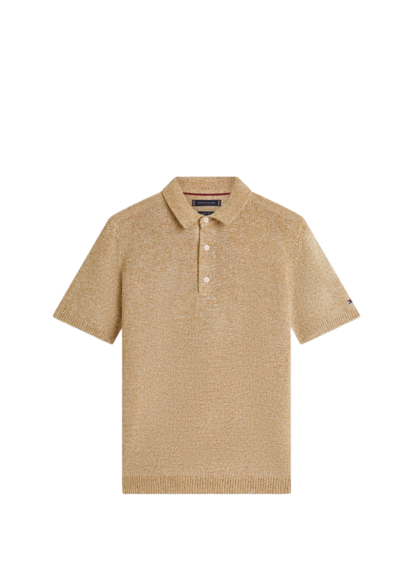 Solid viscose polo TOMMY HILFIGER Beige
